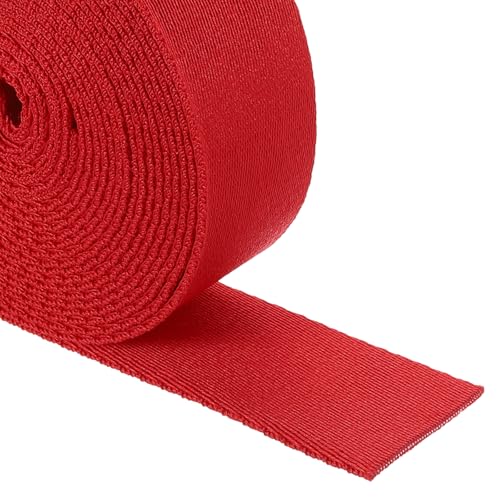 QUARKZMAN 5 Yards Nylon Gurtband, 1 3/8 Zoll (38mm) Flaches Gurtband aus Nylon, Strapazierfähiges Gurtband aus Nylon für Gepäckgurt Rucksackreparatur DIY Basteln, Rot von QUARKZMAN