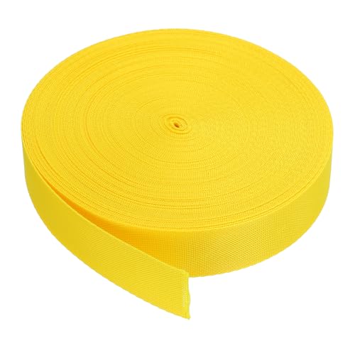 QUARKZMAN Nylon-Gurtband flach 1 Zoll 10 Yards Leuchtend gelb für DIY-Reparatur, Rucksack, Gepäckträger, Handwerk von QUARKZMAN