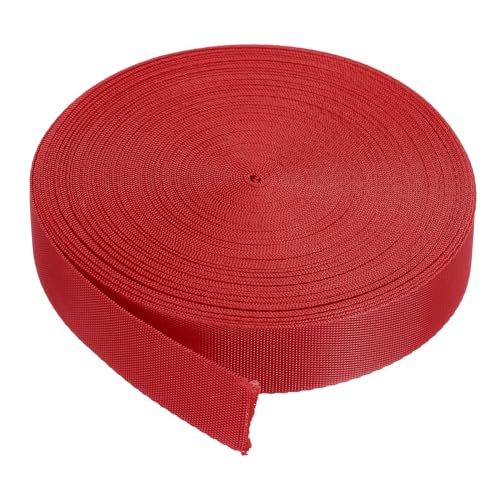 QUARKZMAN Nylon-Gurtband flach 1 Zoll 10 Yards Rot für DIY-Reparatur, Rucksack, Gepäckträger, Handwerk von QUARKZMAN