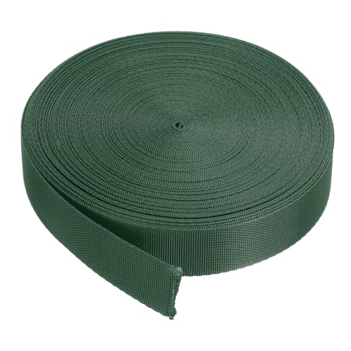 QUARKZMAN Nylon-Gurtband flach 1 Zoll 20 Yards Grasgrün für DIY-Reparatur, Rucksack, Gepäckträger, Handwerk von QUARKZMAN