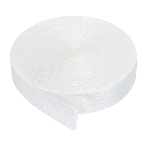 QUARKZMAN Nylon-Gurtband flach 1 Zoll 20 Yards Weiß für DIY-Reparatur, Rucksack, Gepäckträger, Handwerk von QUARKZMAN