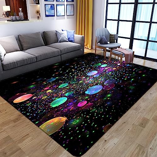 QUEAWOQ Bunte Blasenmuster-Teppiche für Wohnzimmer, 3D, 140 x 200 cm, Bedruckte Flanell-Teppiche, extra große, weiche Teppiche, rutschfeste, waschbare Fußmatten Octopus feet von QUEAWOQ