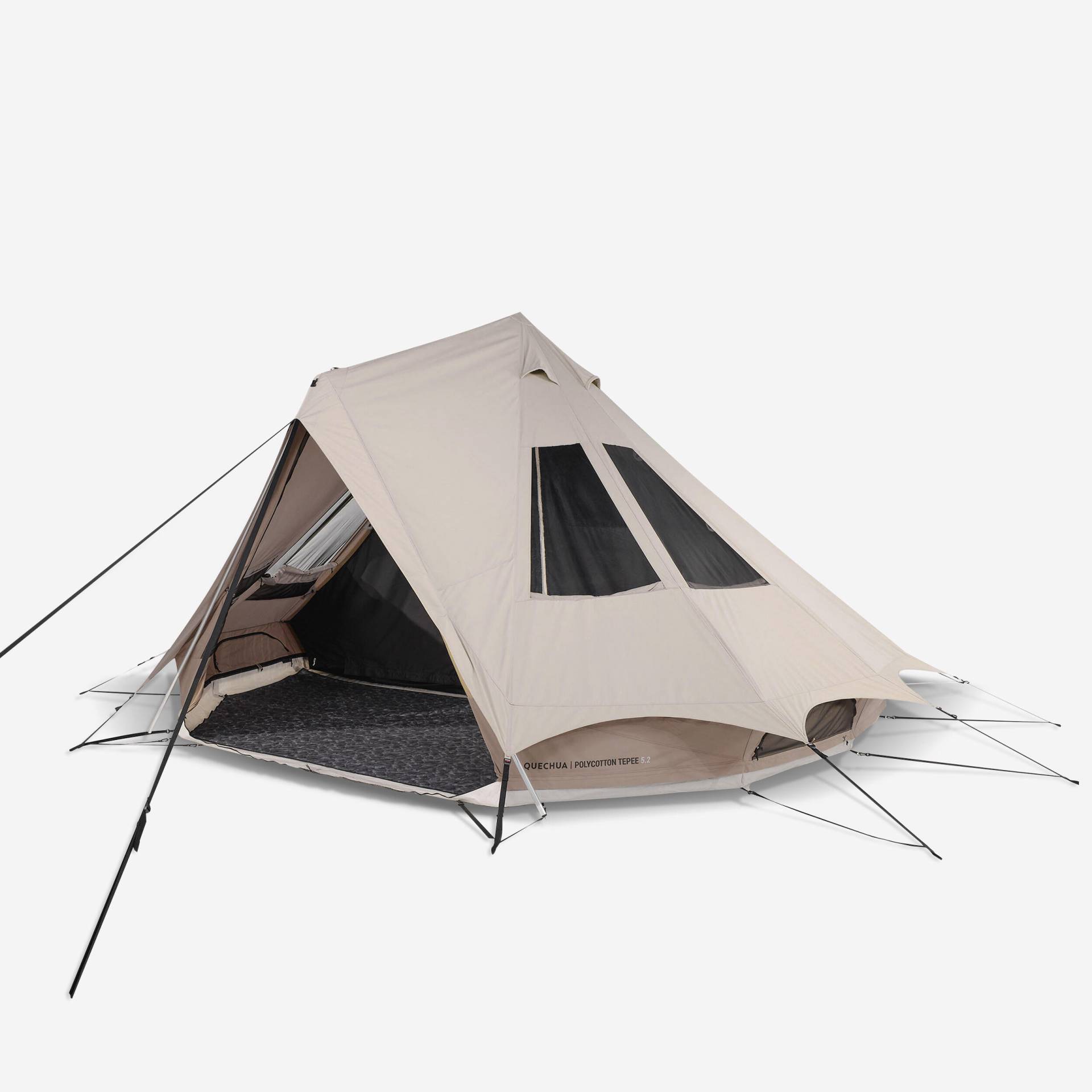Campingzelt Tipi-Zelt Polybaumwolle - Tepee 5.2 für 5 Personen 2 Kabinen Campingzelt Tipi-Zelt Polybaumwolle - Tepee 5.2 für 5 Personen 2 Kabinen von QUECHUA