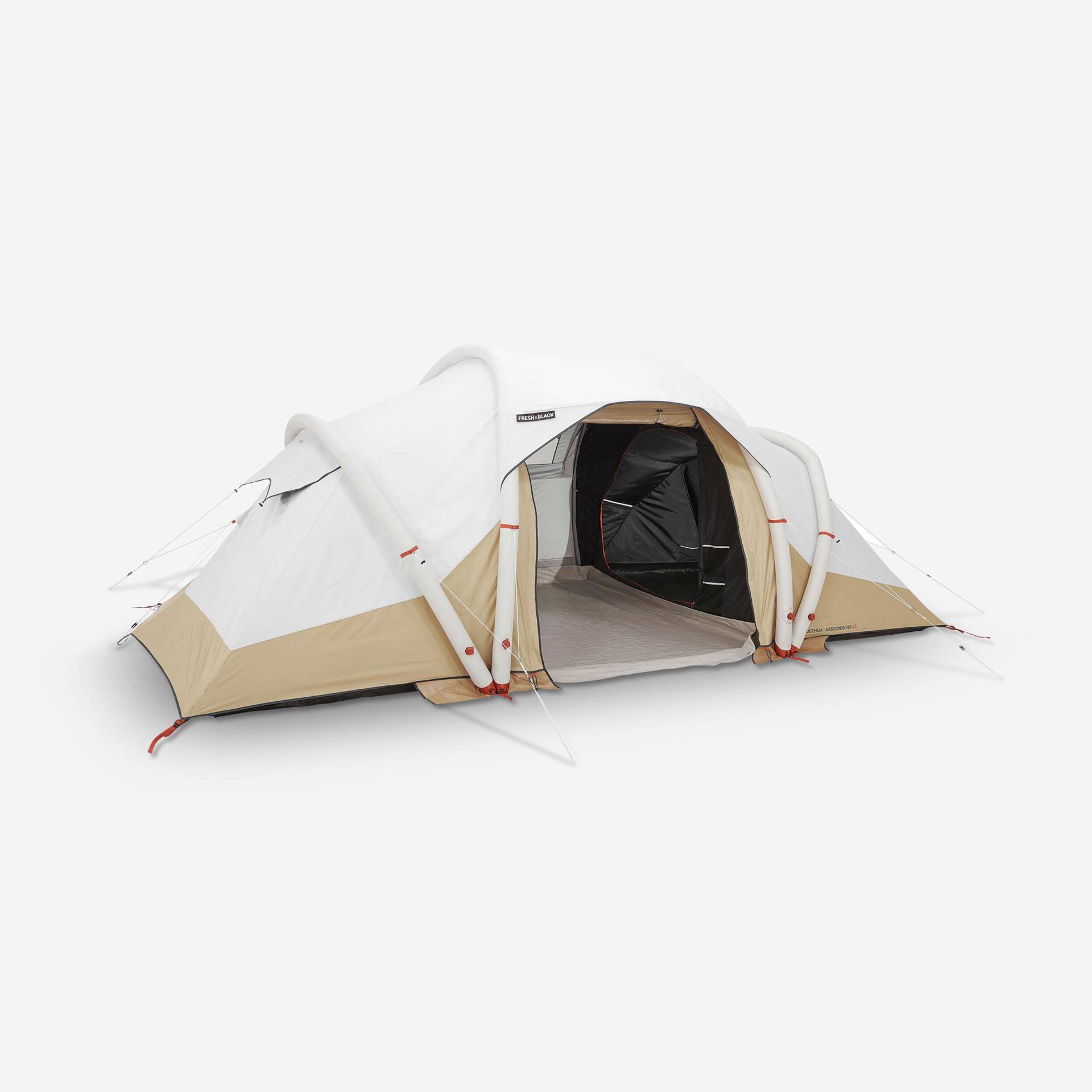 Familienzelt aufblasbar - Air Seconds 4.2 Fresh & Black für 4 Personen 2 Kabinen Familienzelt aufblasbar - Air Seconds 4.2 Fresh & Black für 4 Personen 2 Kabinen von QUECHUA