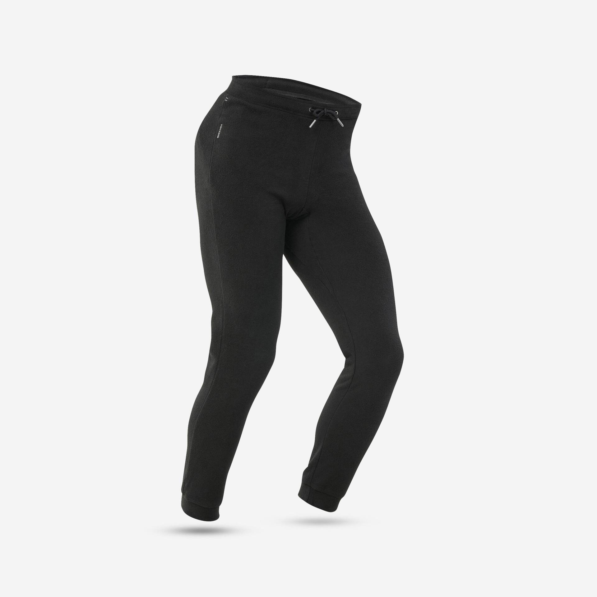 Fleece-Tights Damen Bergwandern - MH100 schwarz von QUECHUA