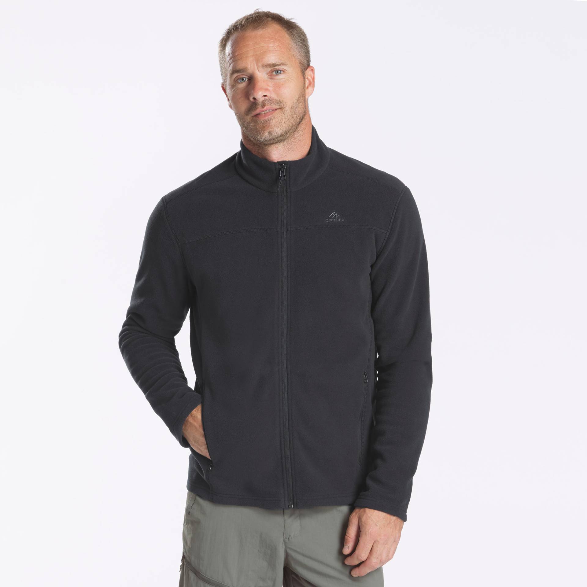 Fleecejacke Herren Bergwandern ‒ MH100 schwarz Fleecejacke Herren Bergwandern ‒ MH100 schwarz von QUECHUA