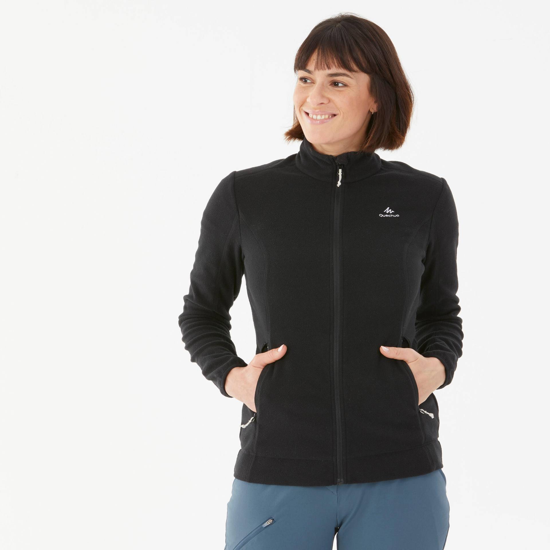 Fleecejacke Damen Wandern - MH100 schwarz von QUECHUA