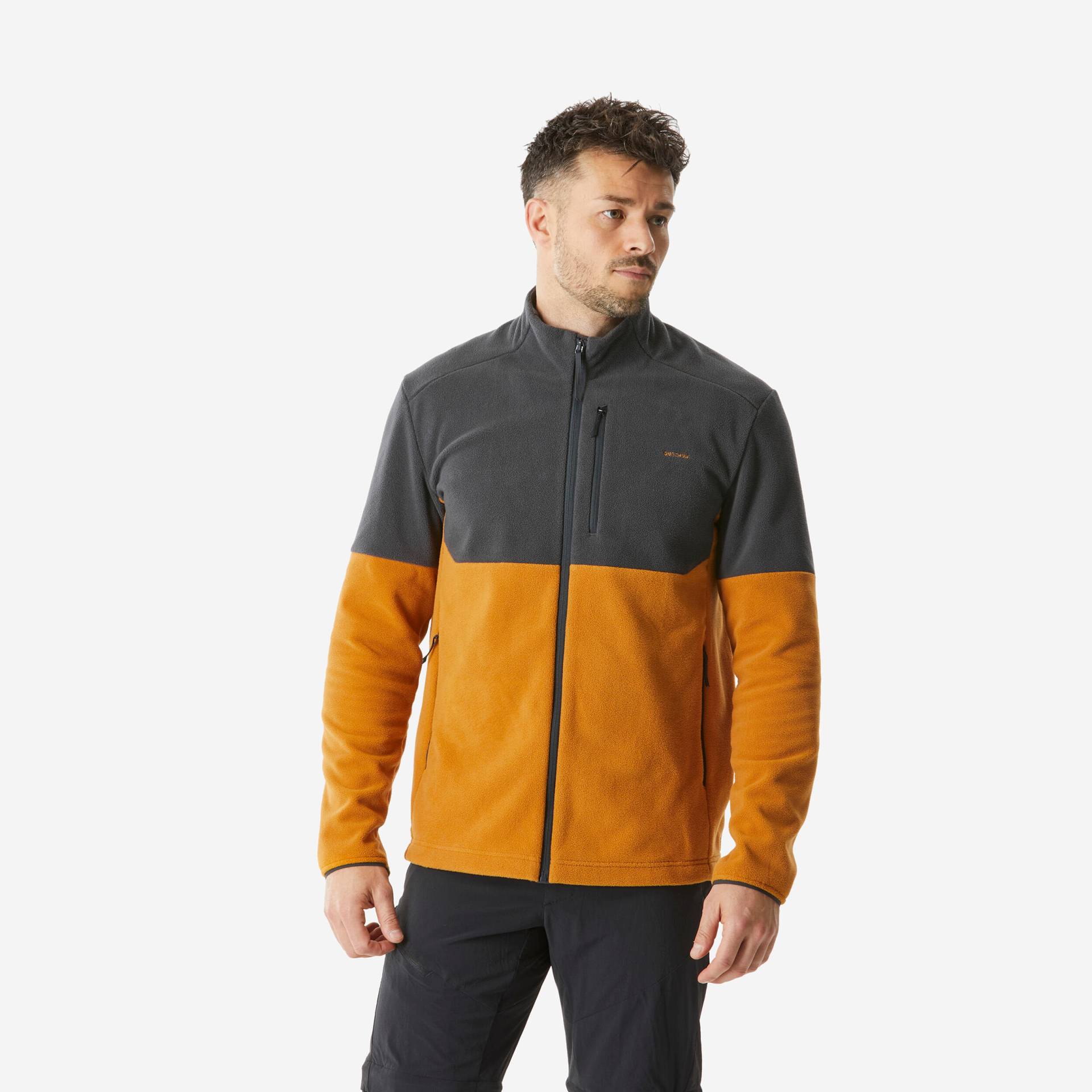 Fleecejacke Herren Wandern - MH500 braun von QUECHUA