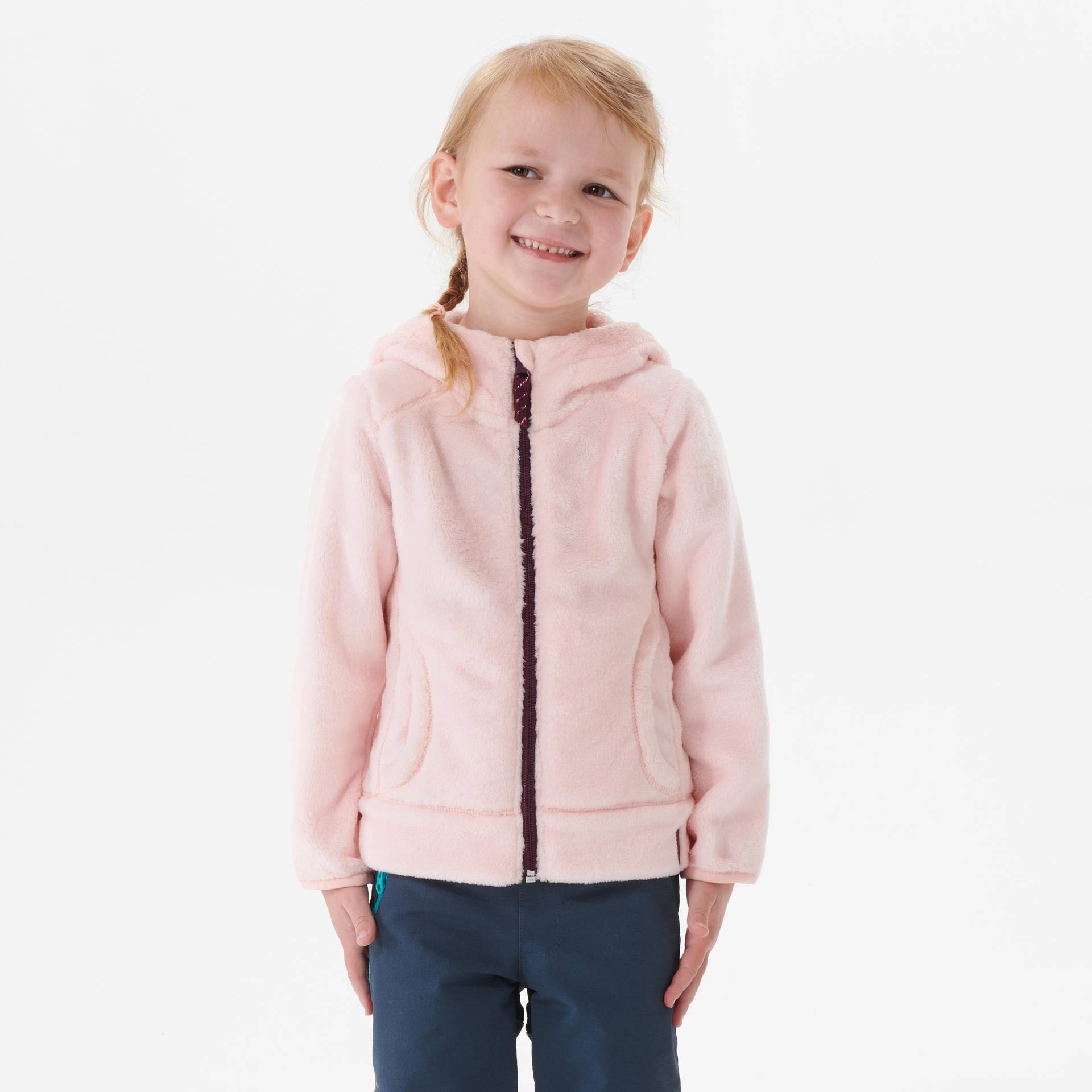 Fleecejacke Kinder Gr. 92–116 warm Wandern - MH500 rosa von QUECHUA