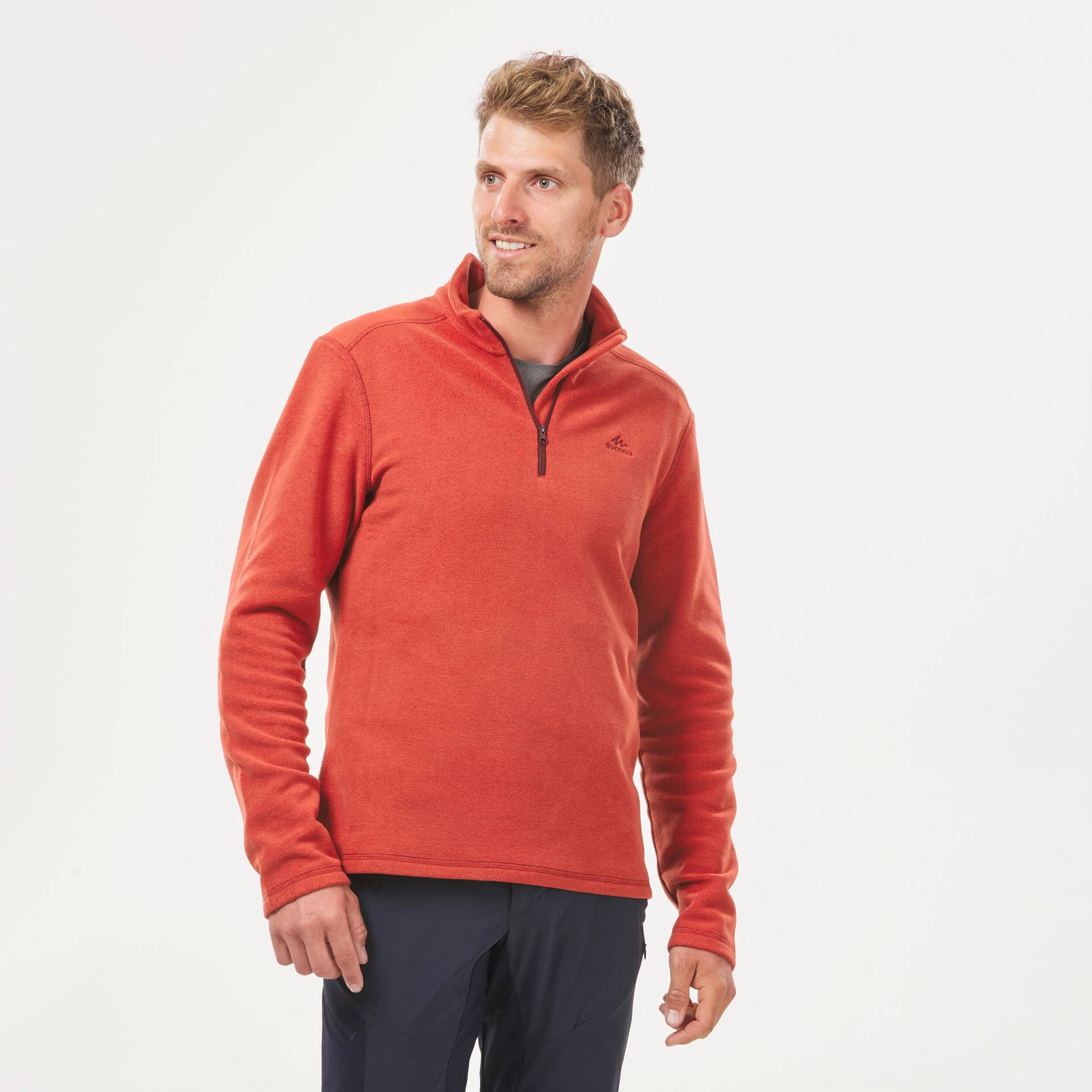 Fleecepullover Herren Bergwandern - MH100 orange von QUECHUA