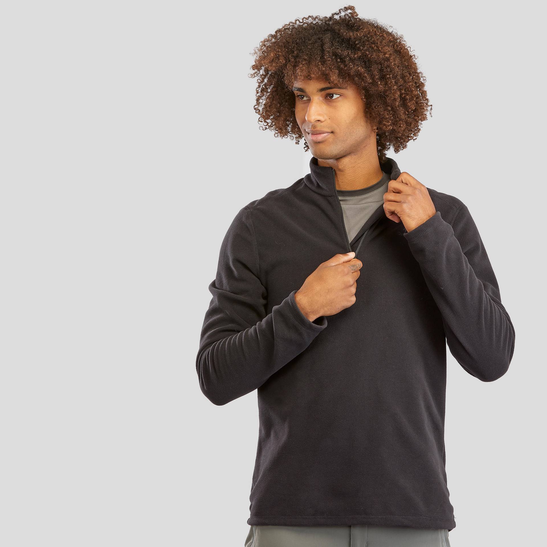 Fleecepullover Herren Wandern - MH100 grau Fleecepullover Herren Wandern - MH100 grau von QUECHUA
