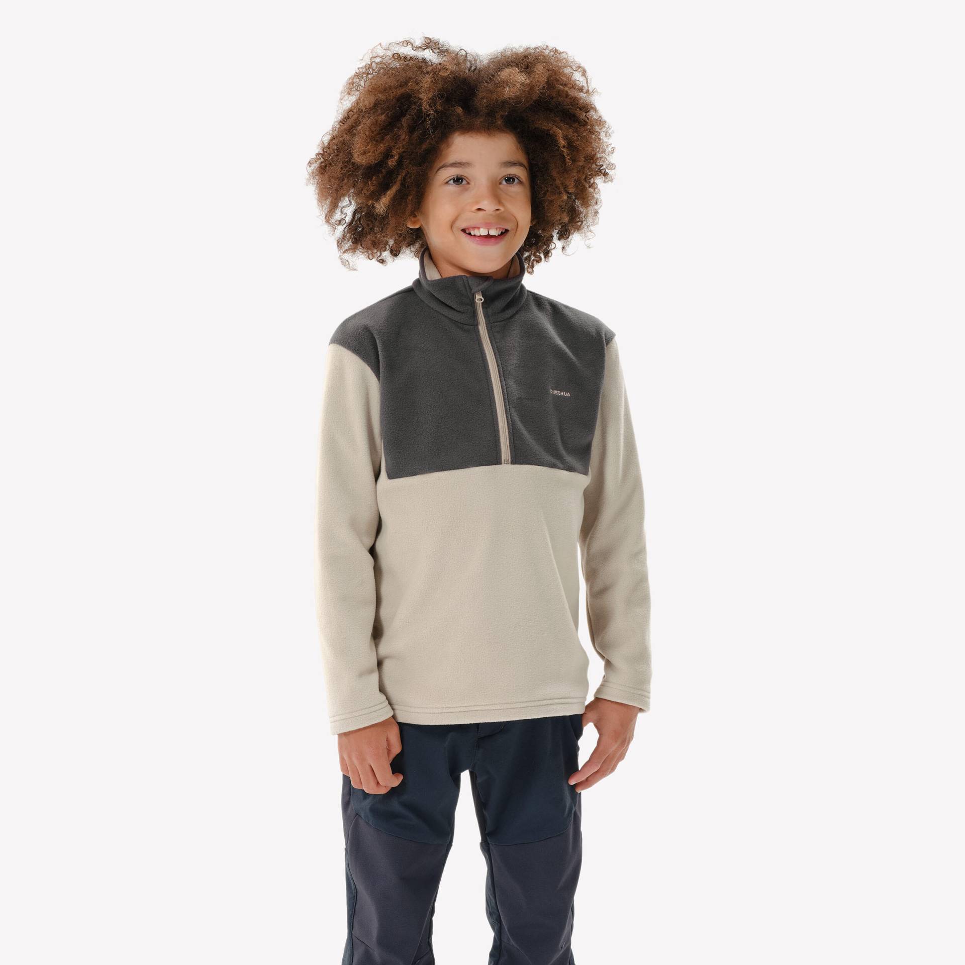 Fleecepullover Kinder Jungen 1/2 Reissverschluss Wandern - MH100 TW von QUECHUA