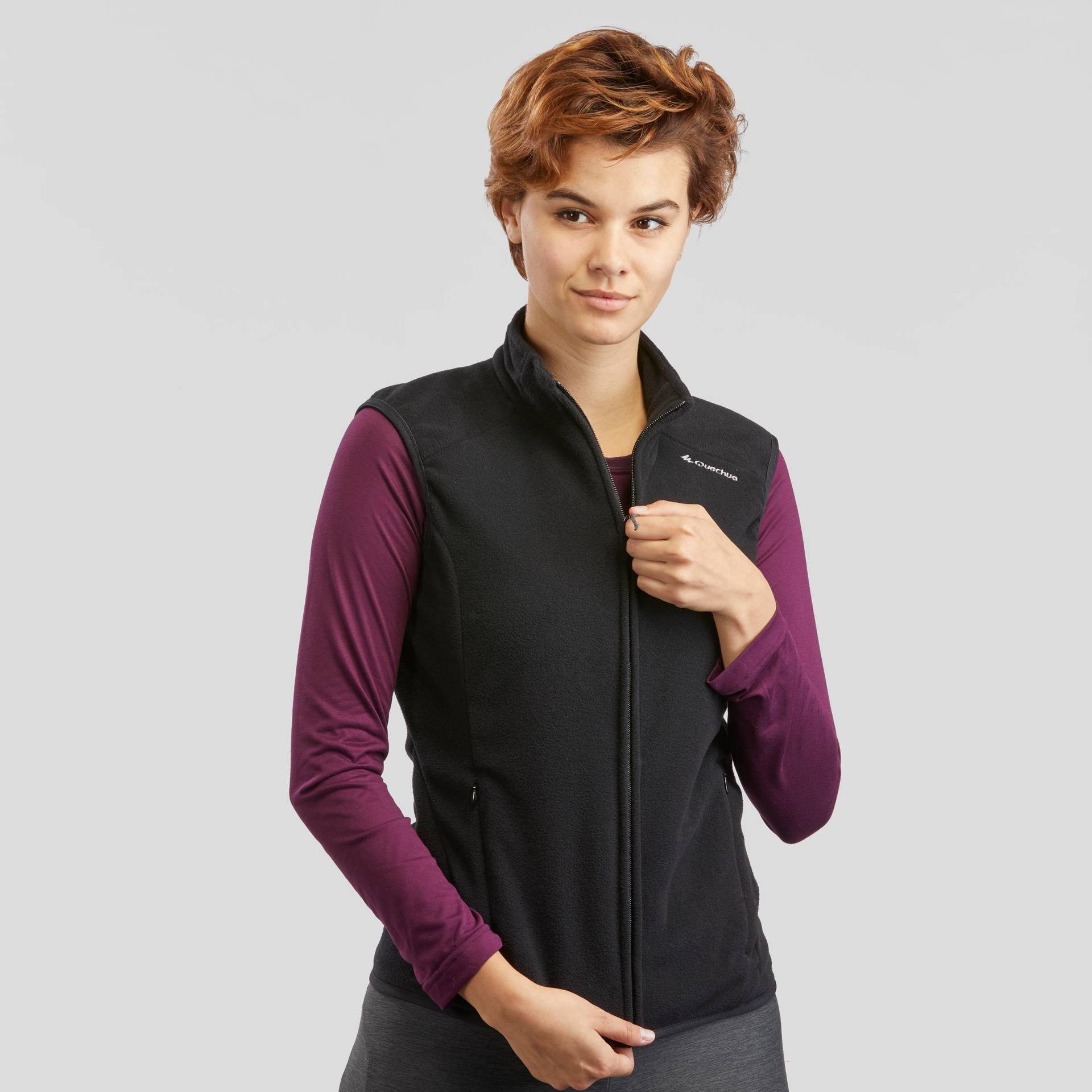 Fleeceweste Damen Wandern - MH120 schwarz Fleeceweste Damen Wandern - MH120 schwarz von QUECHUA