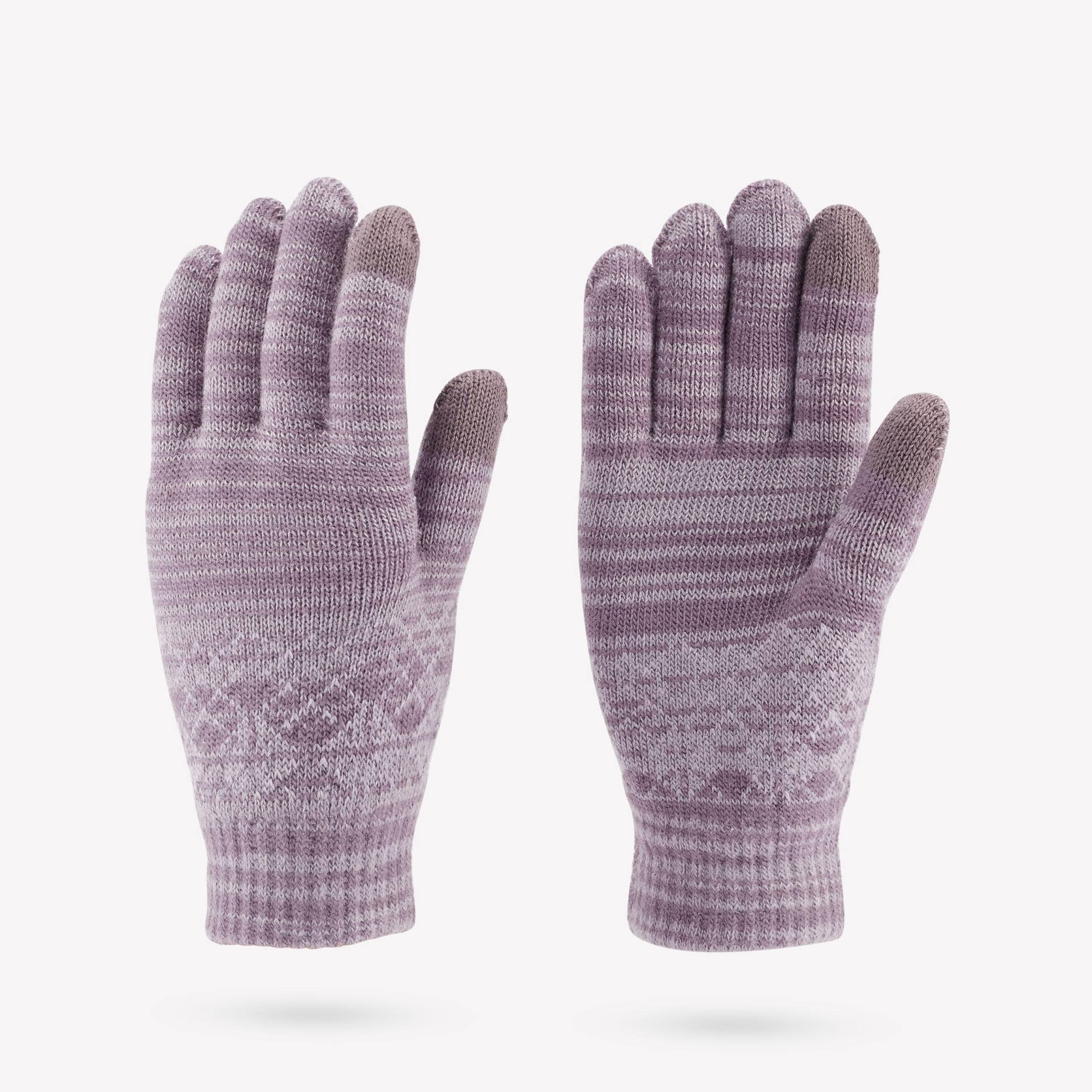 Handschuhe Kinder 4–14 Jahre touchscreenfähig Strick Winterwandern - SH100 von QUECHUA