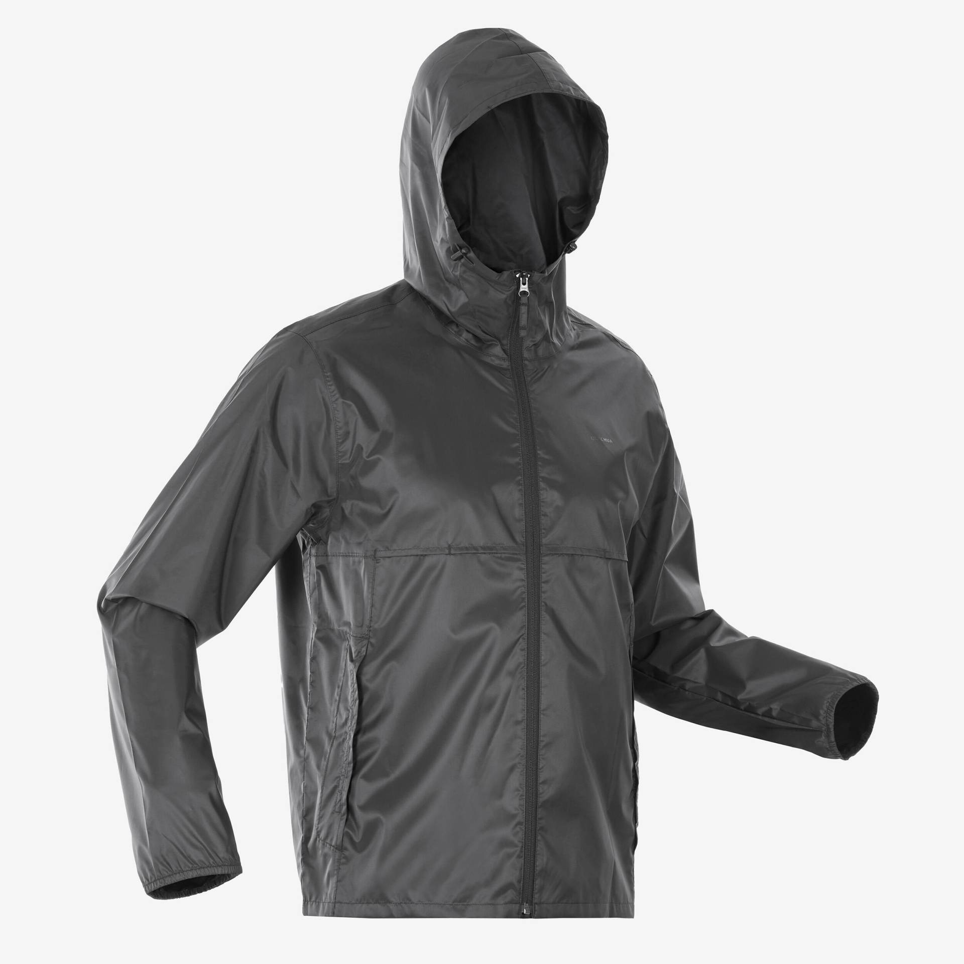 Regenjacke Herren - Raincut Fullzip schwarz von QUECHUA