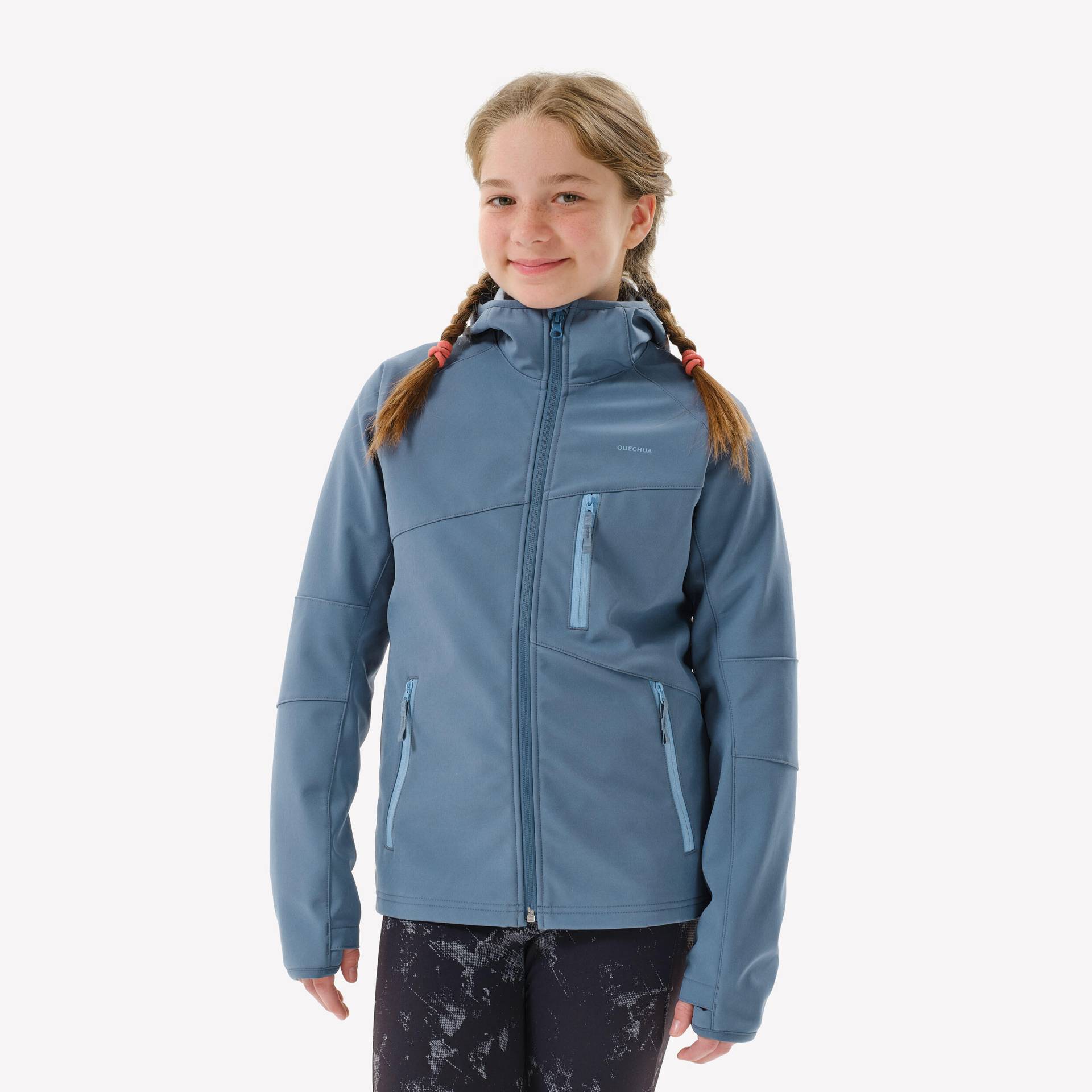 Softshelljacke Kinder Gr. 122–170 Wandern - MH900 TW blau von QUECHUA