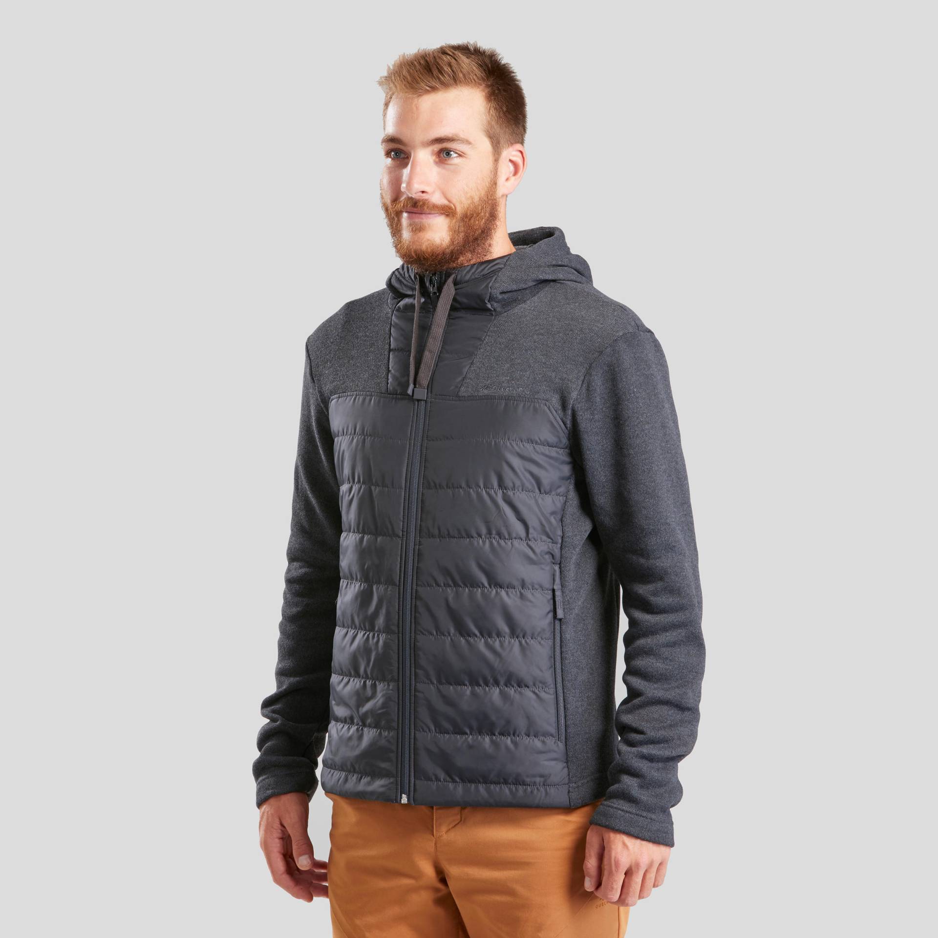 Sweatjacke Herren Hybridjacke mit Kapuze Wandern - NH100 von QUECHUA