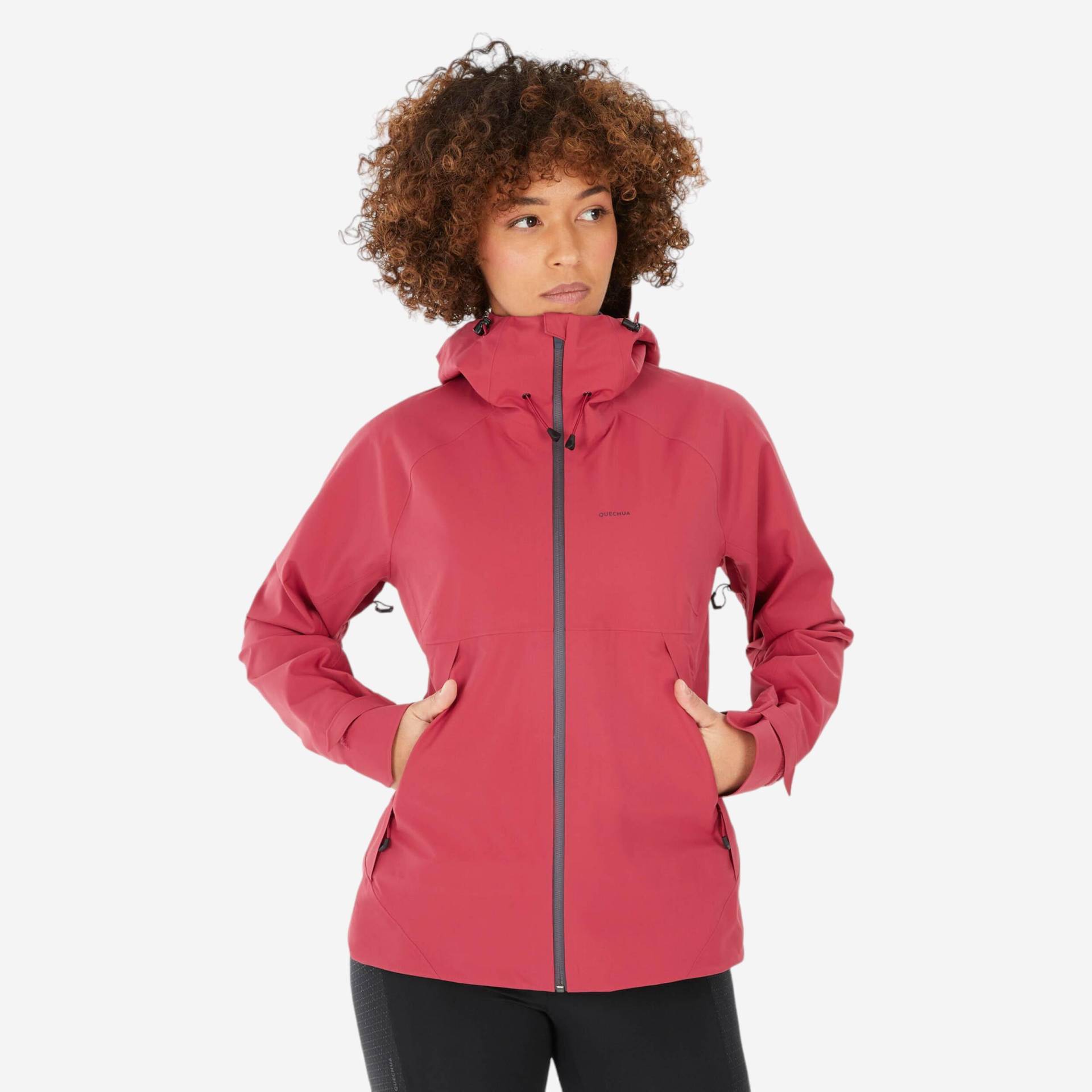 Wanderjacke Damen wasserdicht Bergwandern - MH500 rosarot von QUECHUA