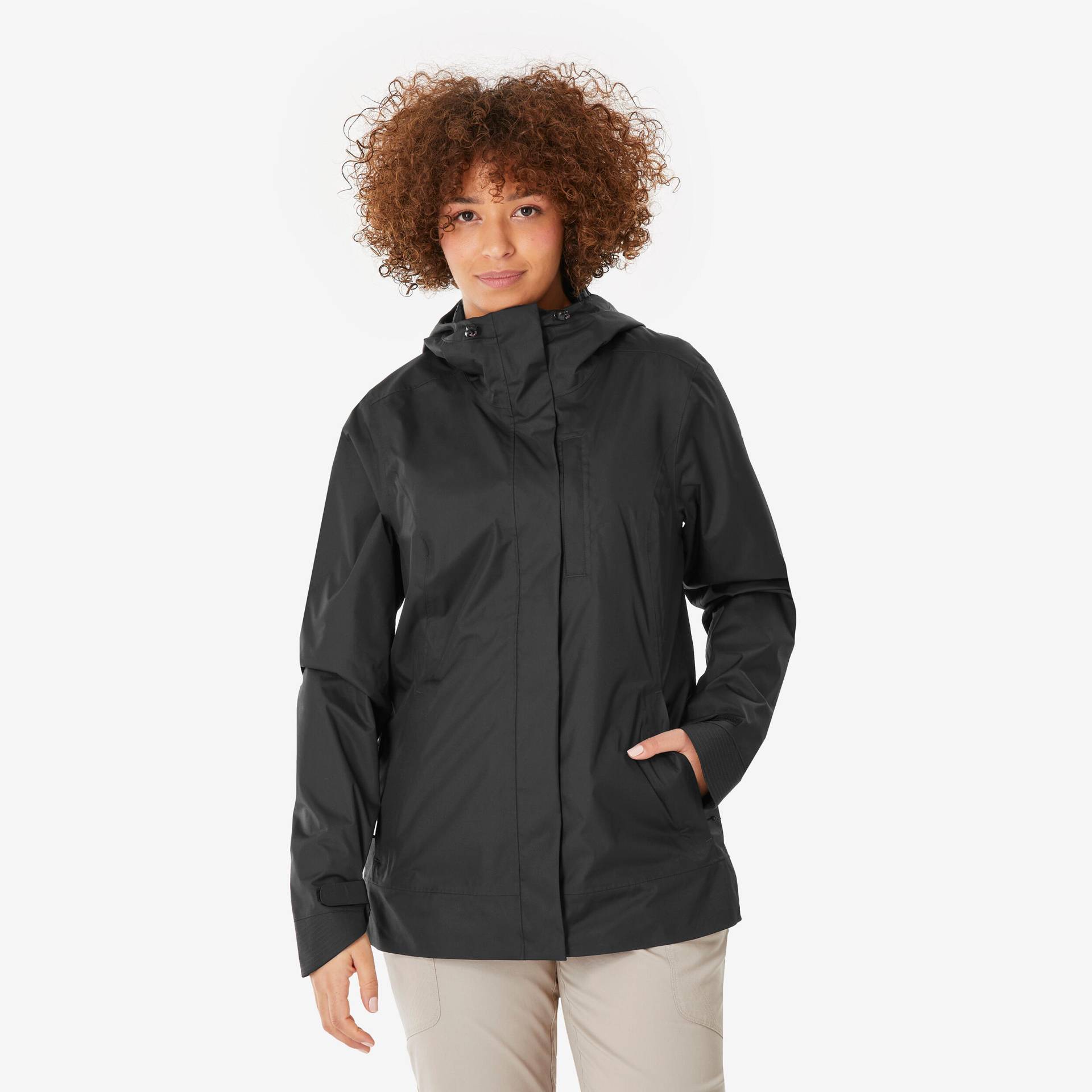 Wanderjacke Damen wasserdicht - NH500 schwarz von QUECHUA