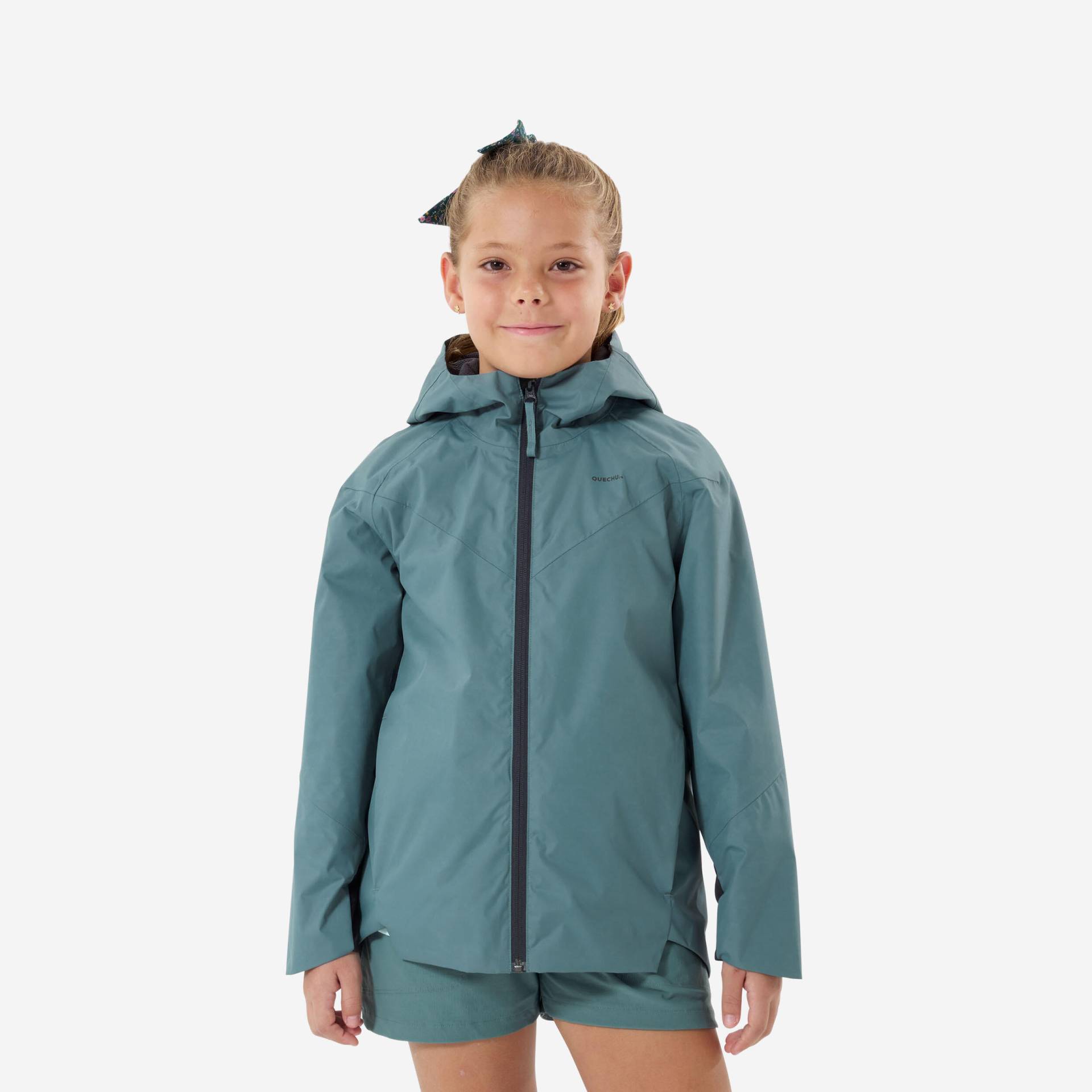 Wanderjacke Kinder Gr.122–170 wasserdicht - MH500 grün von QUECHUA