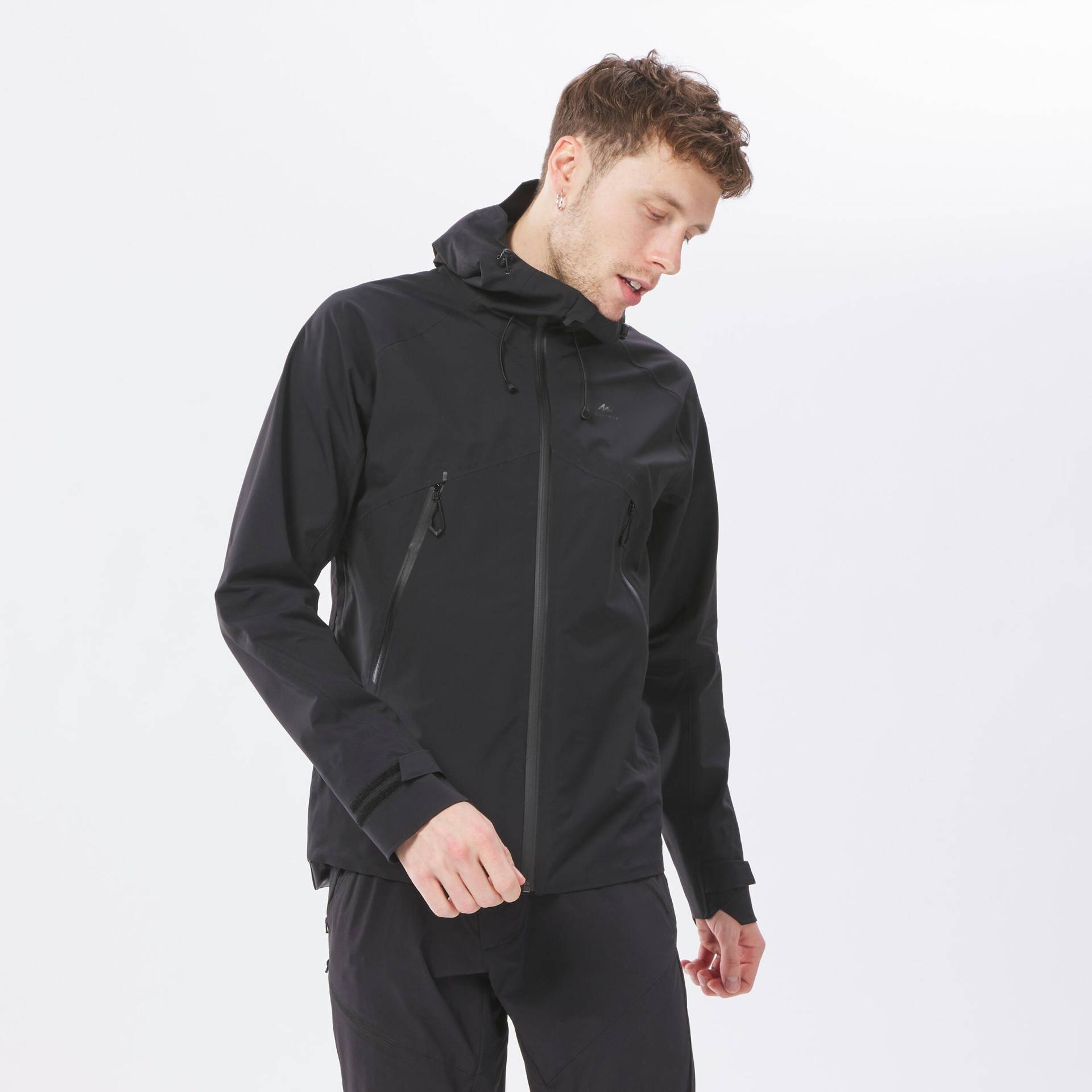 Wanderjacke Herren wasserdicht leicht - MH500 schwarz von QUECHUA