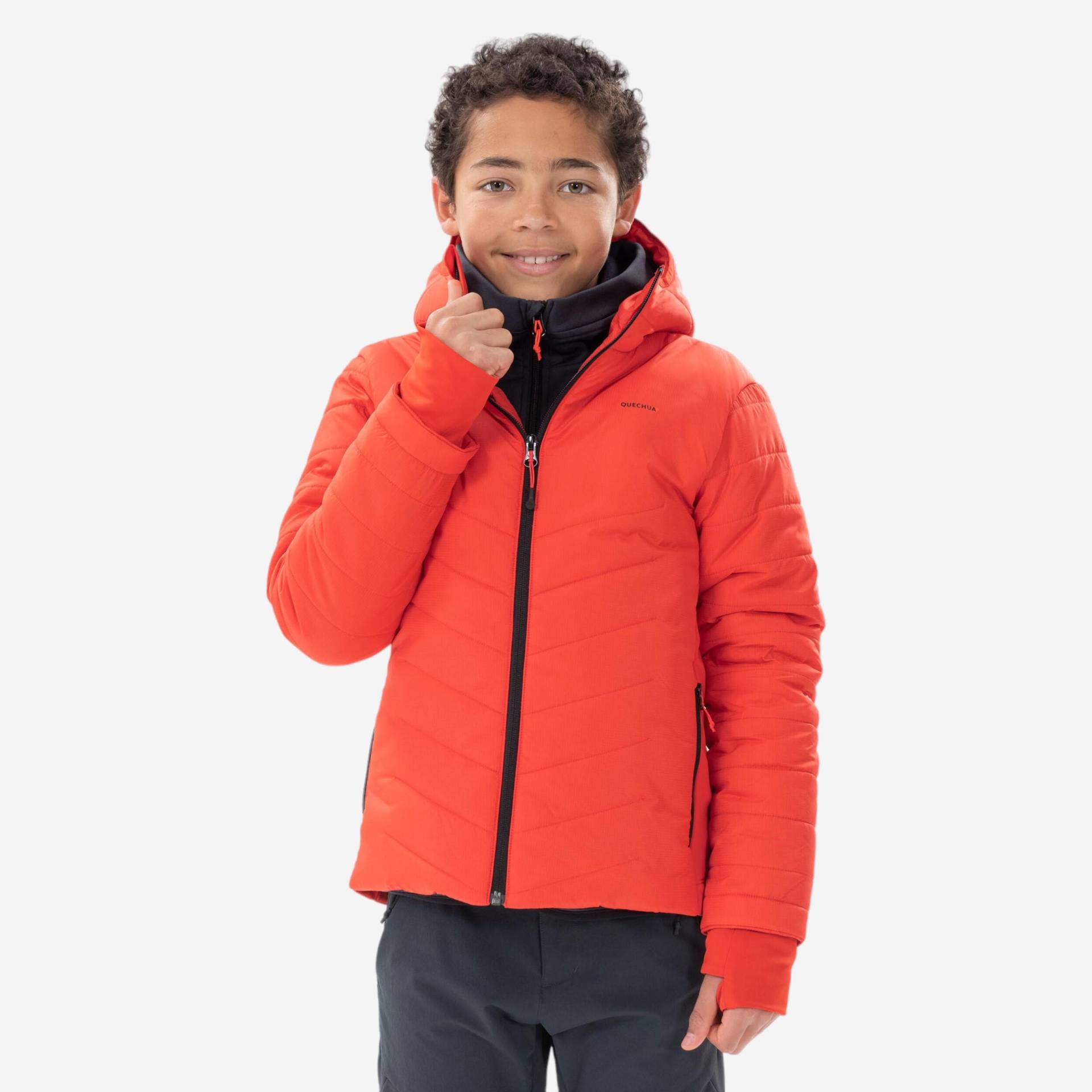Wanderjacke wattierte Hybridjacke Kinder Gr. 122-170 - rot Wanderjacke wattierte Hybridjacke Kinder Gr. 122-170 - rot von QUECHUA