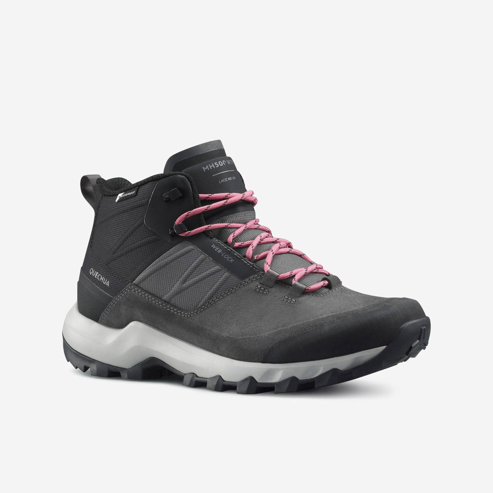 Wanderschuhe Damen halbhoch wasserdicht Bergwandern - MH500 grau Wanderschuhe Damen halbhoch wasserdicht Bergwandern - MH500 grau von QUECHUA