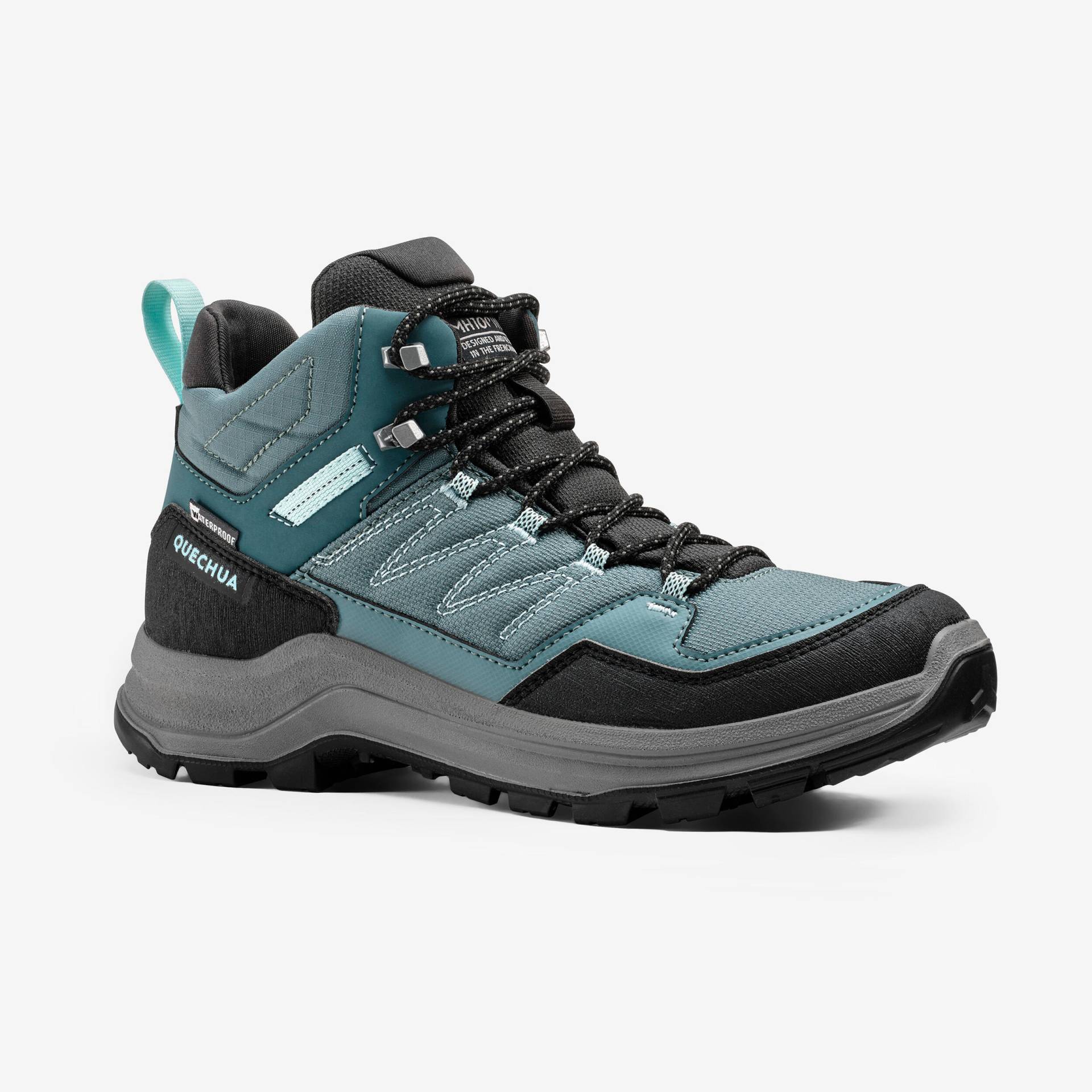 Wanderschuhe Damen halbhoch wasserdicht Wandern - MH100 grün von QUECHUA