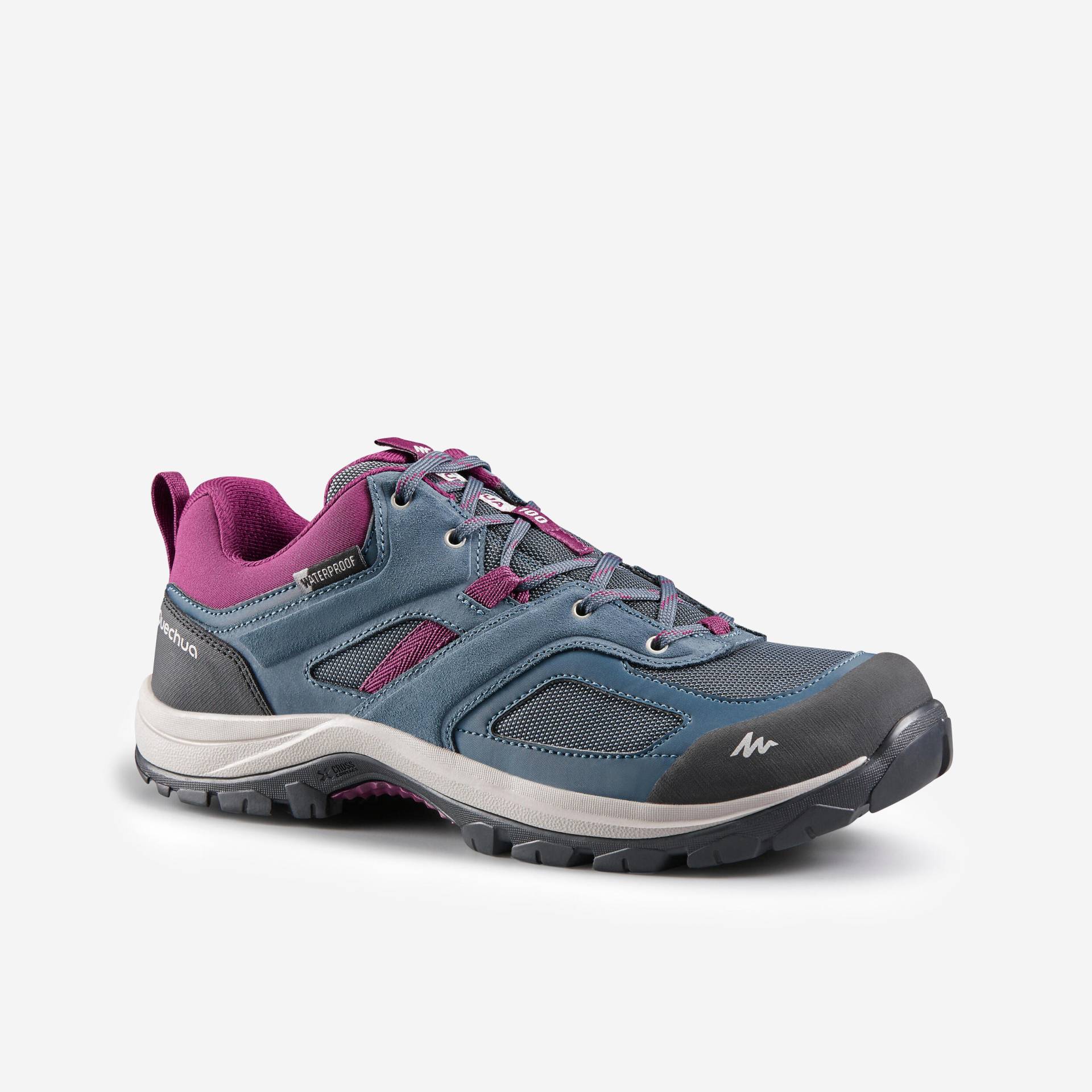 Wanderschuhe Damen wasserdicht Bergwandern - MH100 blau/violett von QUECHUA