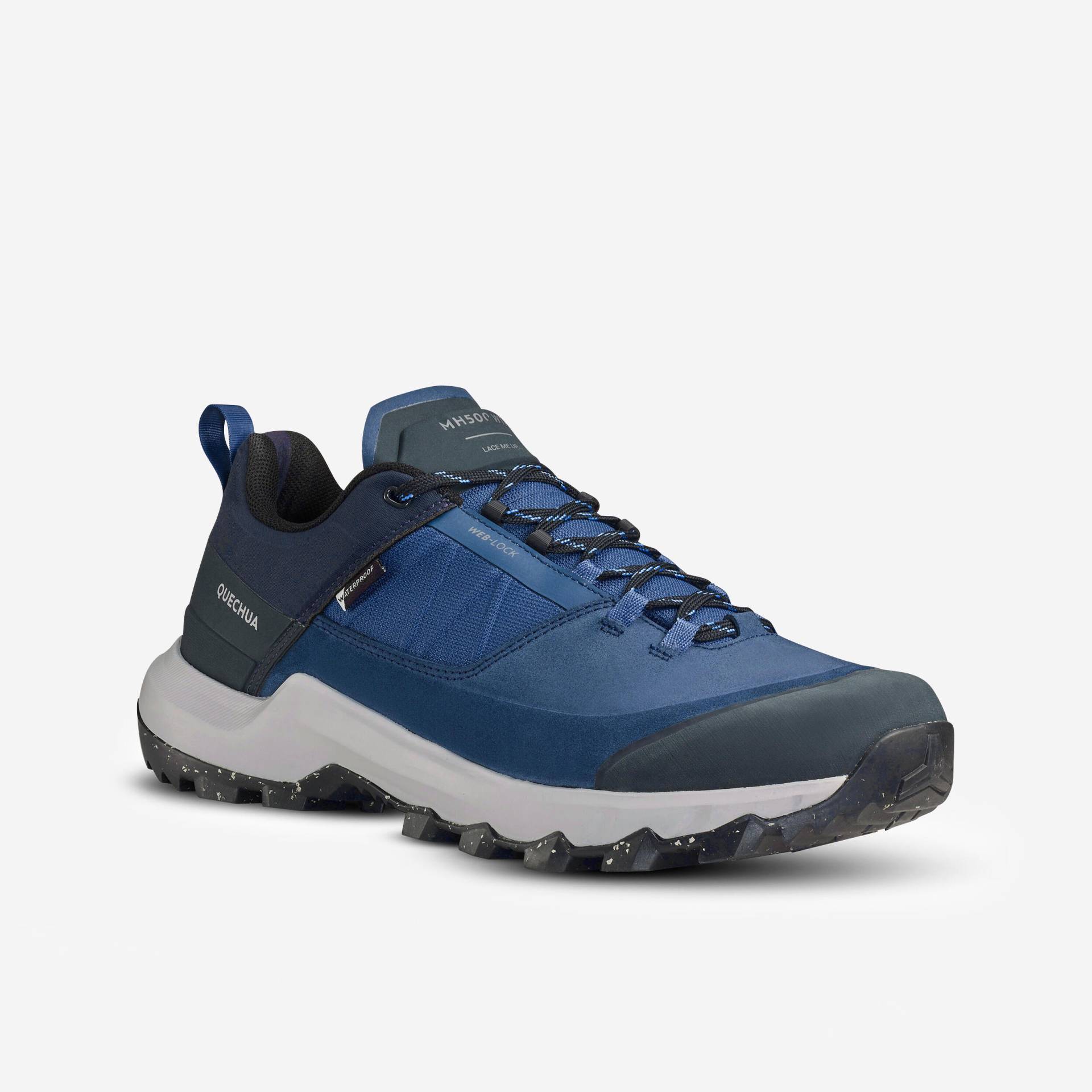 Wanderschuhe Herren wasserdicht Bergwandern - MH500 blau von QUECHUA