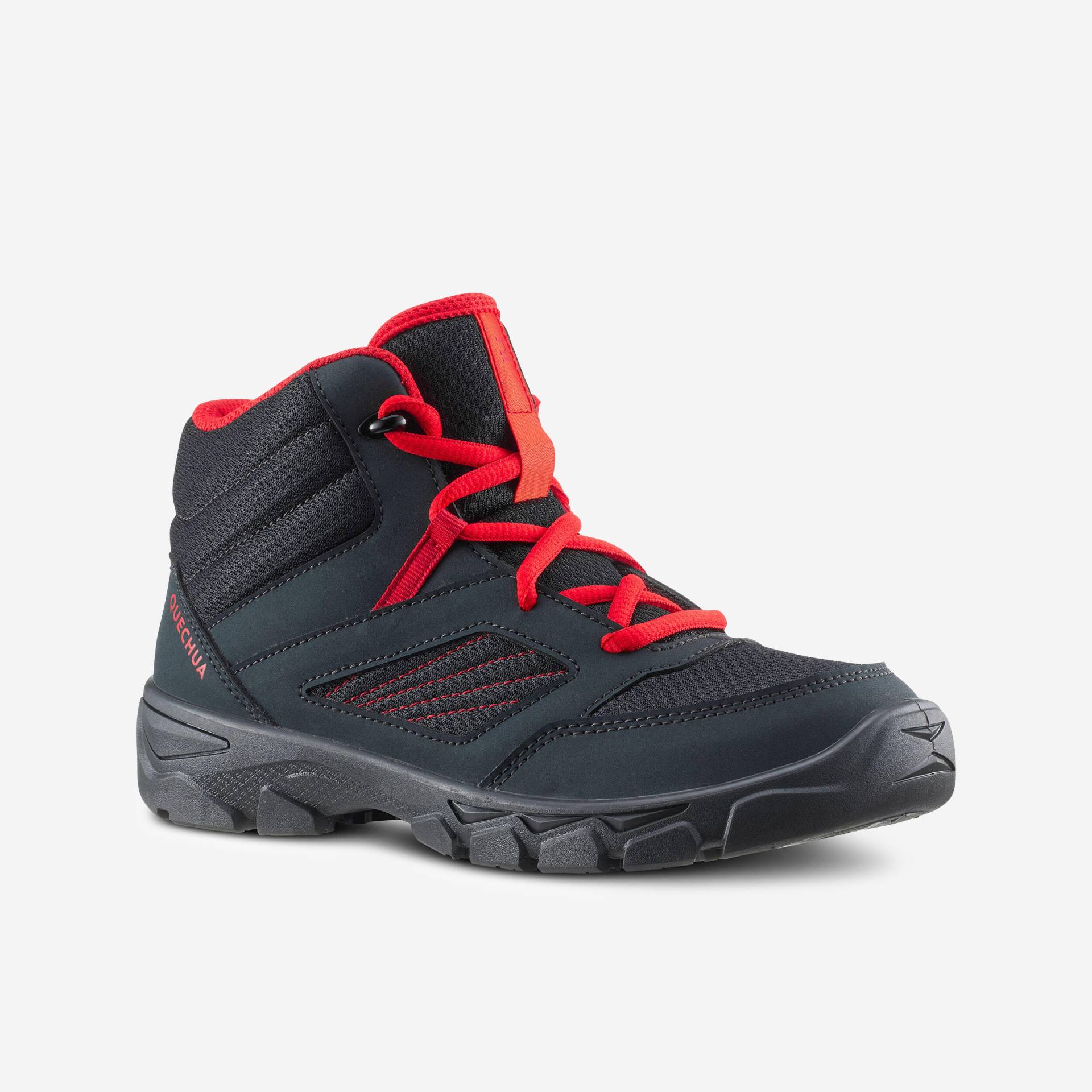 Wanderschuhe Kinder Gr. 35–38 halbhoch mit Schnürung - MH100 dunkelgrau Wanderschuhe Kinder Gr. 35–38 halbhoch mit Schnürung - MH100 dunkelgrau von QUECHUA