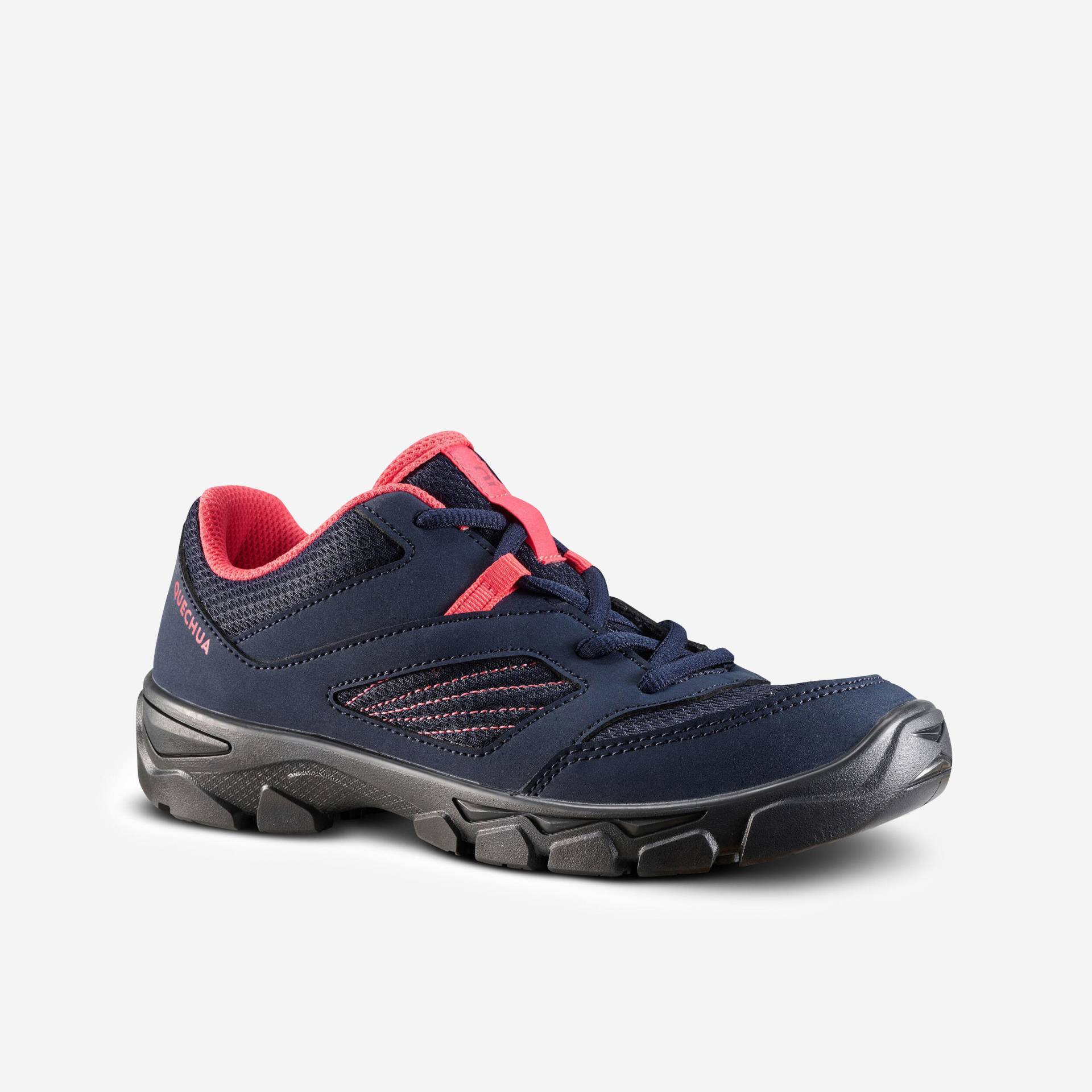 Wanderschuhe MH100 mit Schnürung Kinder Gr. 35–38 blau/koralle Wanderschuhe MH100 mit Schnürung Kinder Gr. 35–38 blau/koralle von QUECHUA