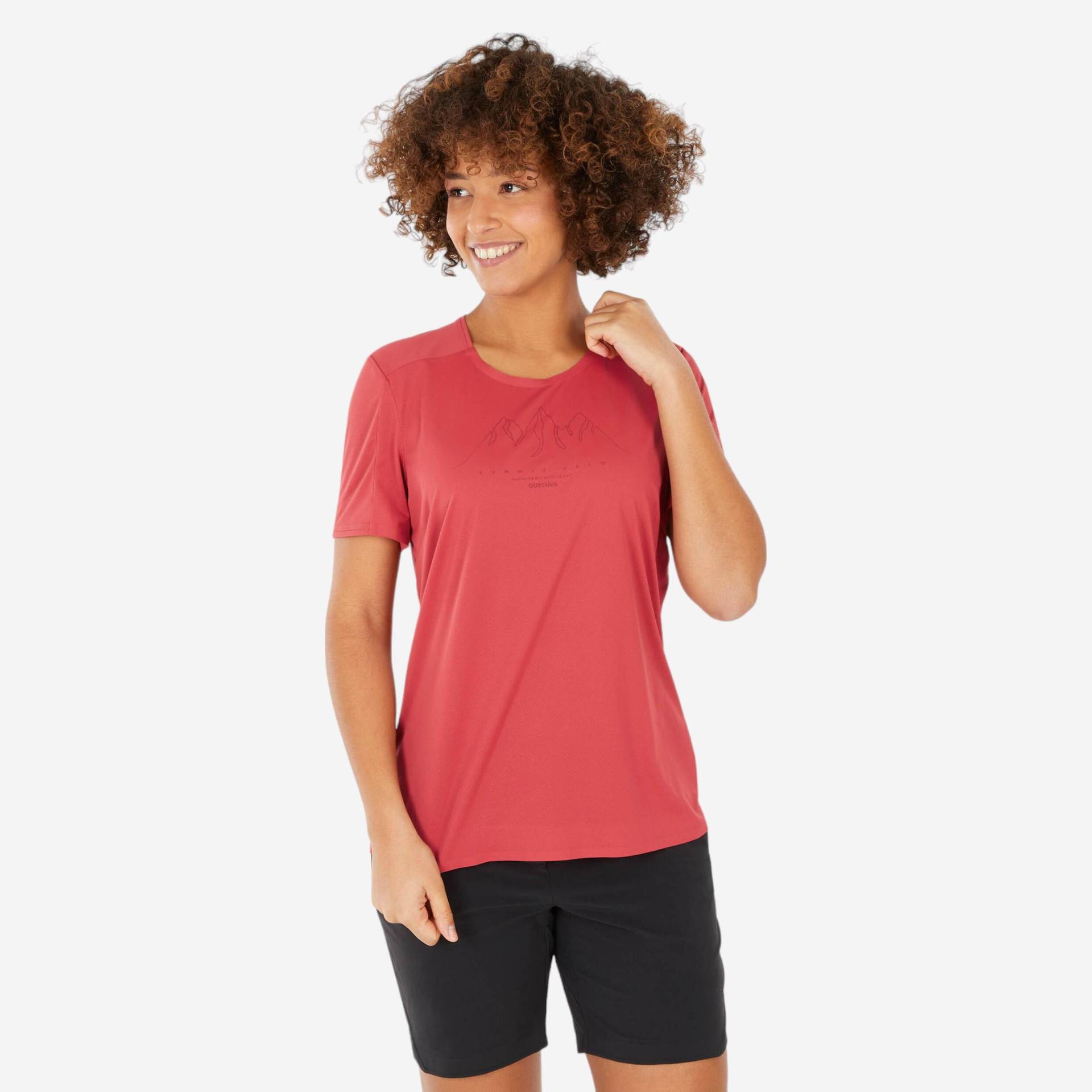 Wandershirt Damen kurzarm - MH500 hellorange Wandershirt Damen kurzarm - MH500 hellorange von QUECHUA
