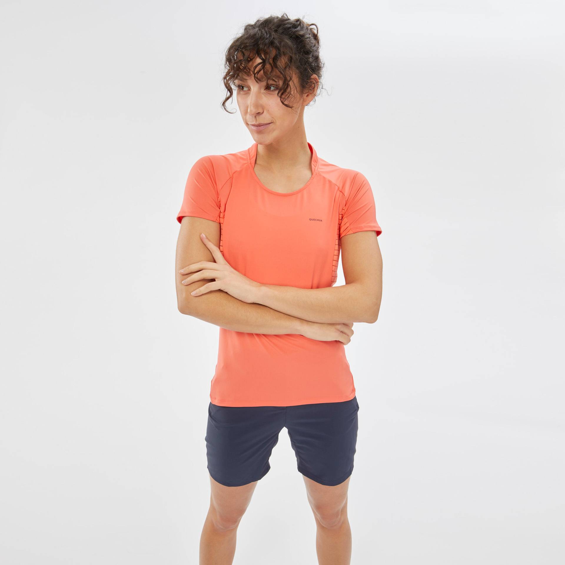 Wandershirt Damen kurzarm - MH500 koralle Wandershirt Damen kurzarm - MH500 koralle von QUECHUA