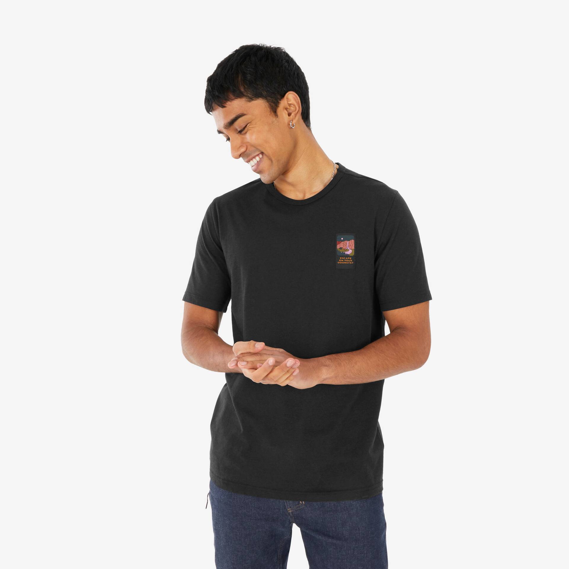 Wandershirt Herren kurzarm - NH100 schwarz Wandershirt Herren kurzarm - NH100 schwarz von QUECHUA