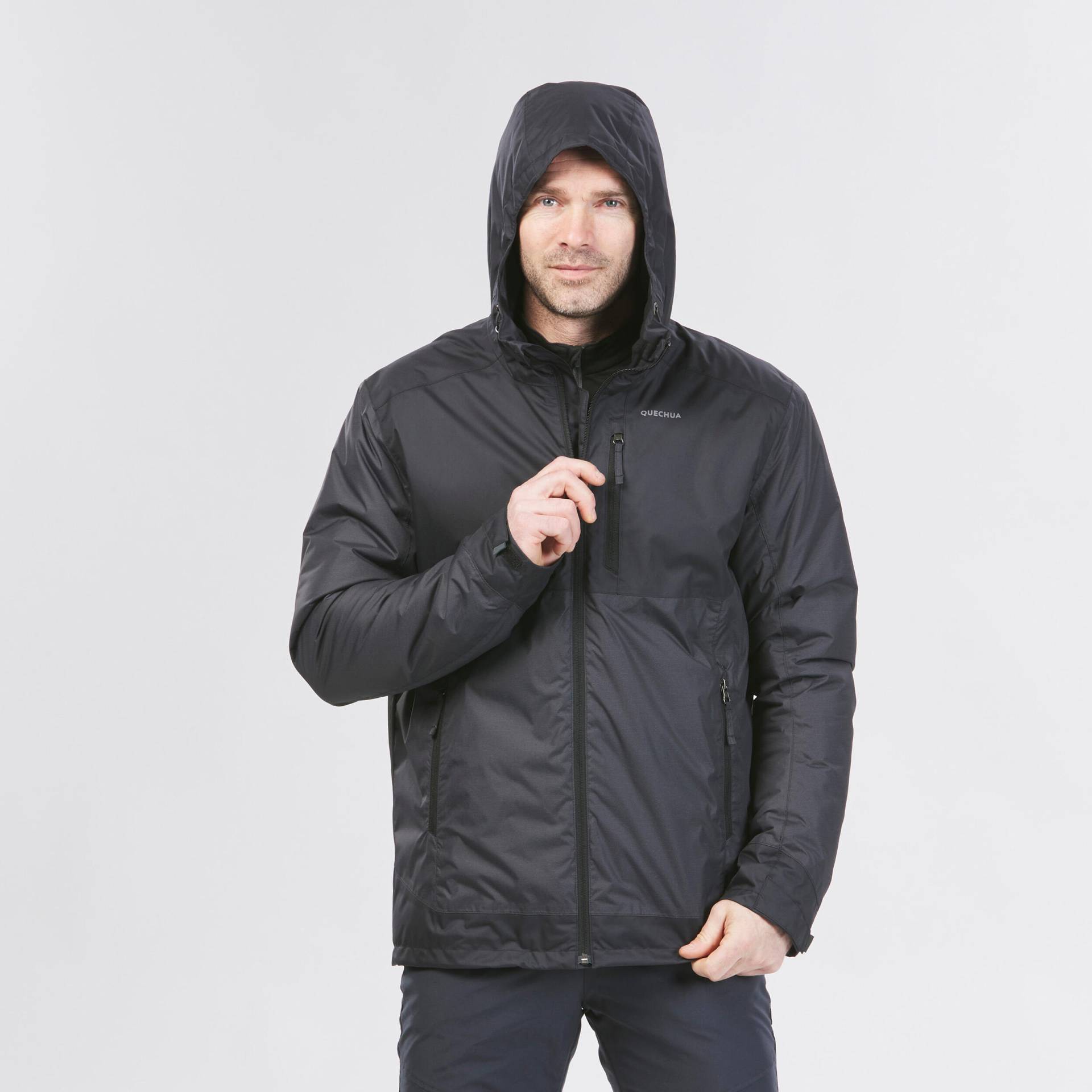Winterjacke Herren warm bis -10°C wasserdicht - SH500 schwarz/blau Winterjacke Herren warm bis -10°C wasserdicht - SH500 schwarz/blau von QUECHUA