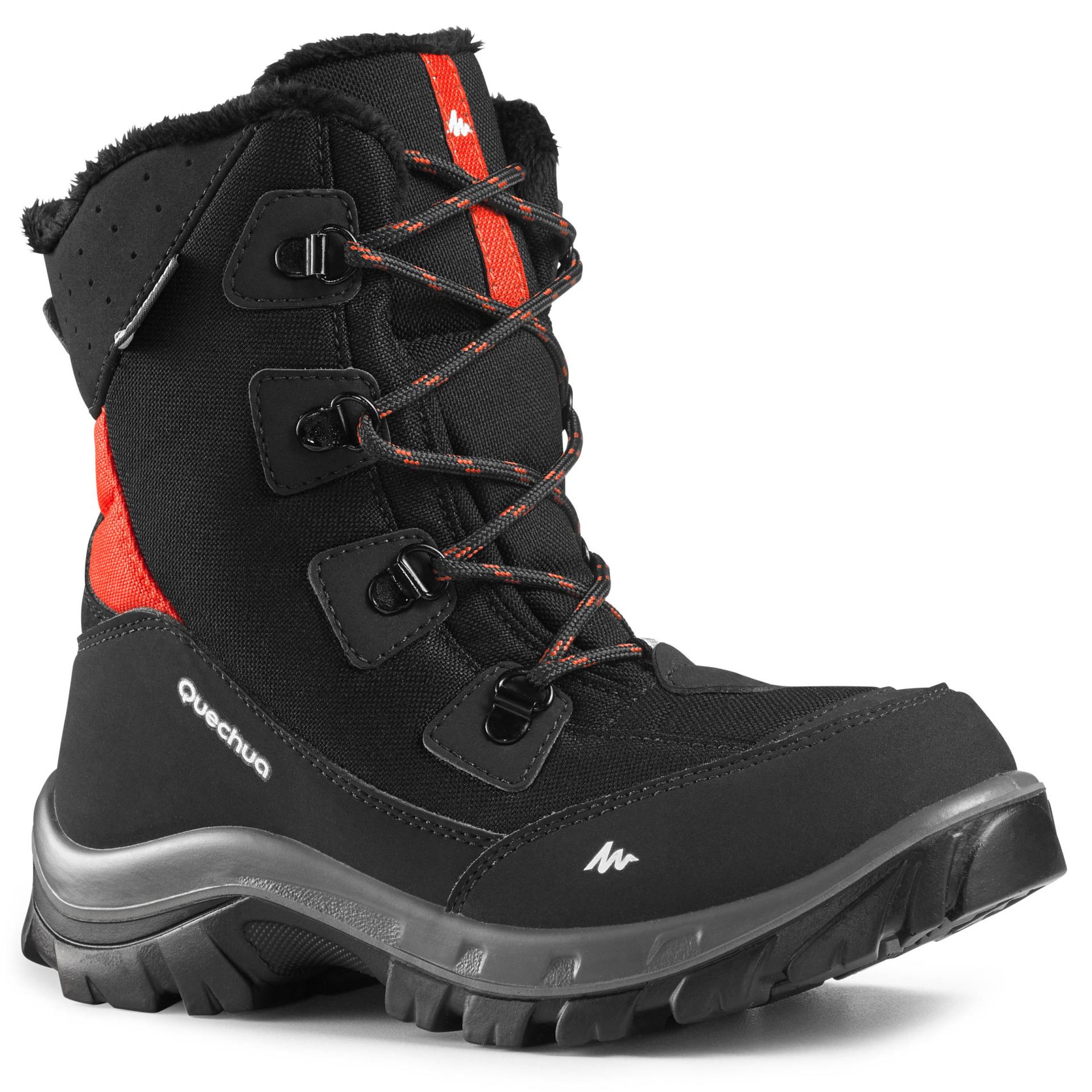 Winterschuhe Wandern SH500 Wasserdicht Hoch Kinder Gr.30–38 schwarz von QUECHUA