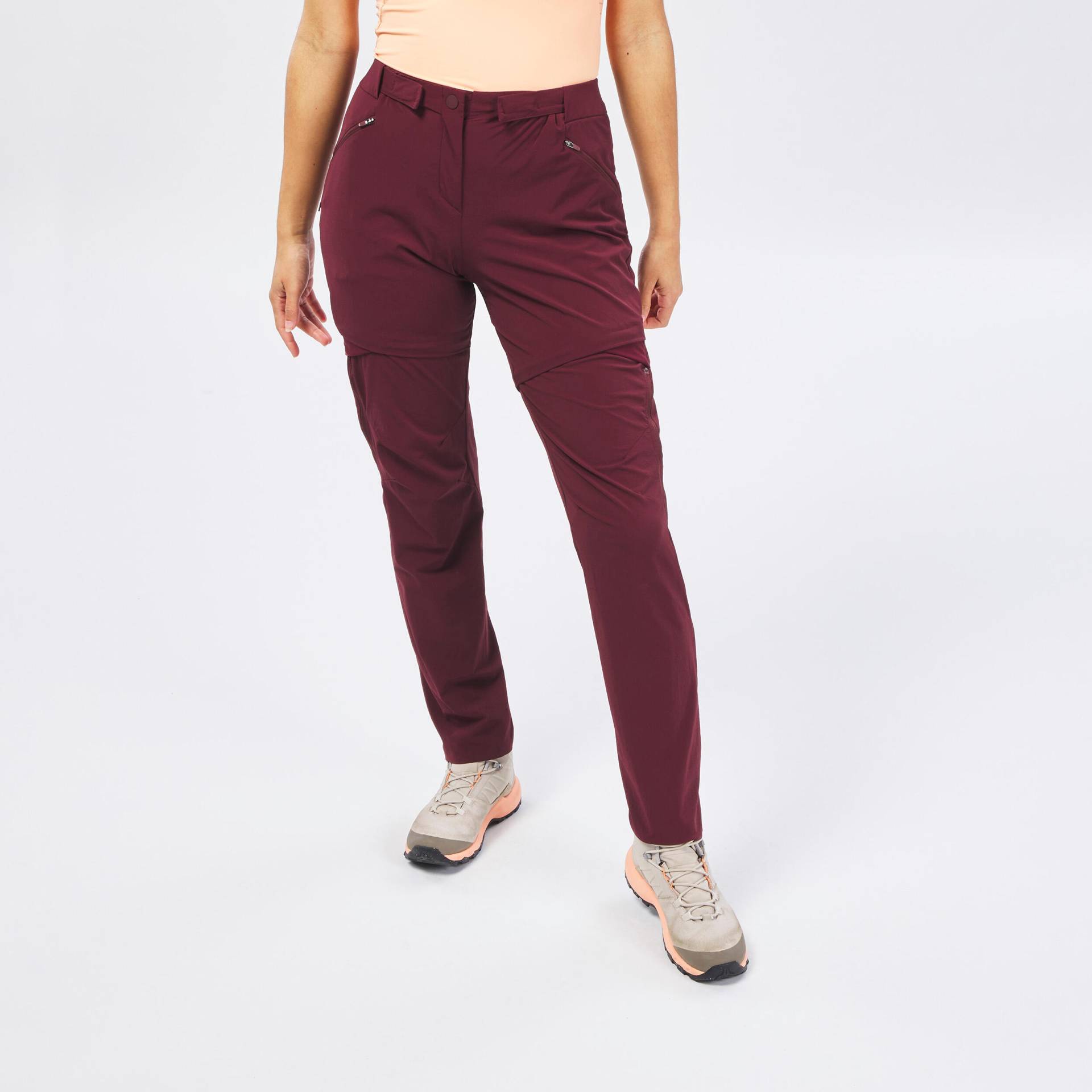 Zip-Off-Hose Damen Bergwandern - MH550 bordeaux von QUECHUA