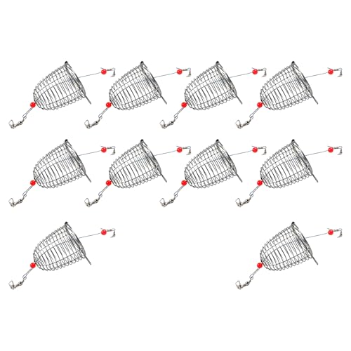 QUEENYARD 10 x Feederhalter, Angelköderkäfige, Korb, Futterkorb, Köderkorb, Angelzubehör, 10 Stück von QUEENYARD