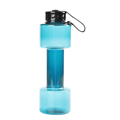 QUEENYARD Sport-Trinkflasche, 700 ml, für Fitness, Fitnessstudio, Training, auslaufsicherer Deckel, Wasserflasche in Hantelform von QUEENYARD