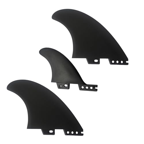 QUEENYARD Surfbretter, Thruster-Flossen-Set, glasfaserverstärkt, Surfflossen für Surfbretter, Surfen, Longboards, Shortboards, 3 Stück von QUEENYARD