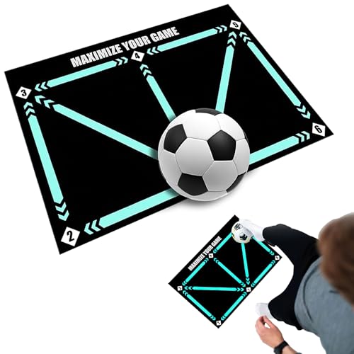 QUSLLIS Fussball Matte - Fussballmatte Training Ballkontrolle, Fussball Trainingszubehör, Turnmatte Kinder Fussball Matte, Rutschfeste Trainingsmatte - Schwarz von QUSLLIS