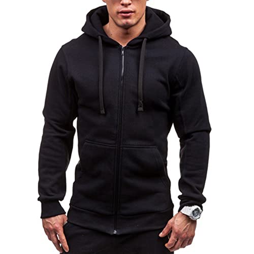 QVNXVO Hoodie Herren Lässiges Bekleidung Kapuzenpullover Langarm Sweatjacke Sport Kapuzenjacke Hoody Basic Modisch Kapuzenpulli mit Style Casual Warm Fitness Zipper Sweatshirt von QVNXVO