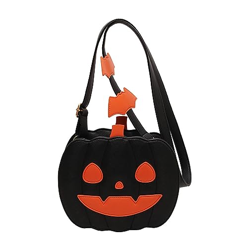 QWAXTRIW Arbeits-Tragetaschen für Damen, Herren-Umhängetasche, mittelgroß, Halloween-Kürbis, Herbst und Winter, Neue koreanische Mode-Umhängetasche, modischer Straddle-Bag-Rucksack für den von QWAXTRIW