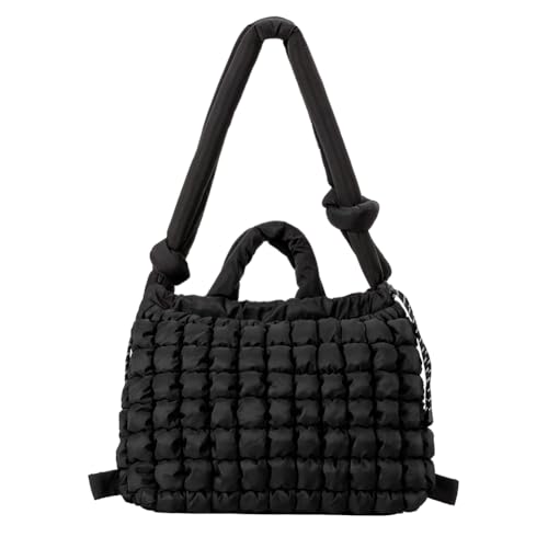 QWAXTRIW Gesteppte Tragetasche, Puffer-Tasche für Damen, Puffy-Rucksack, Gesteppte Polsterung, Umhängetasche, Satchel-Tasche, Baumwolle, Puffy Carryall Bag, Polsterung, Gesteppte von QWAXTRIW