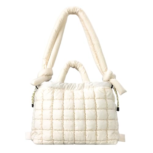 QWAXTRIW Gesteppte Tragetasche, Puffer-Tasche für Damen, Puffy-Rucksack, Gesteppte Polsterung, Umhängetasche, Satchel-Tasche, Baumwolle, Puffy Carryall Bag, Polsterung, Gesteppte von QWAXTRIW