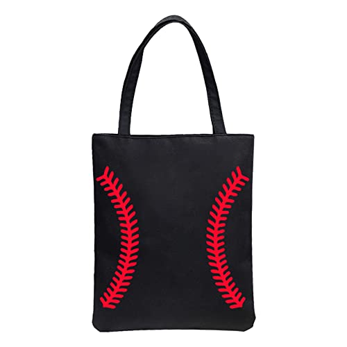 QWAXTRIW Reiserucksack für Damen, Umhängetasche für Damen, einzelne Schultertasche, Segeltuchtasche, einfach, doppelseitig Bedruckt, Baseball-Muster, Reißverschluss, praktische Tasche, Rucksack mit von QWAXTRIW