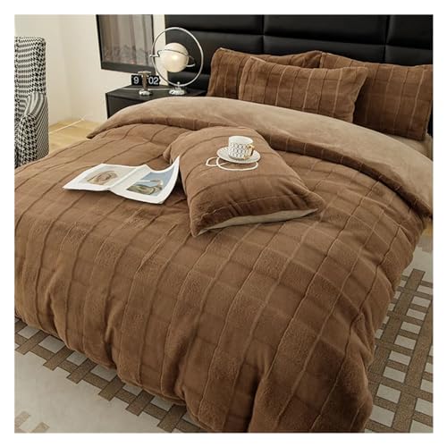 QWAXTRIW Verdicktes vierteiliges winterwarmes Queen-Size-Kingsize-Bettwäscheset Bett vierteiliges Set,(2,Full) von QWAXTRIW