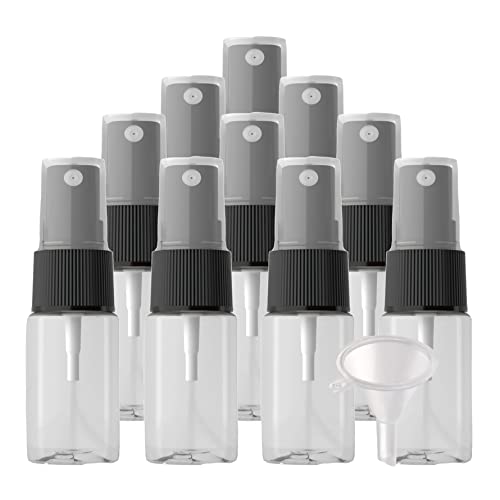 Kosmetische Reisebehälter, Reisegläser for Toilettenartikel, 24 Stück Mini-Pumpsprühflaschen mit feinem Sprühnebel, 10 ml, transparent, aus transparentem PET-Kunststoff(Transparent) von QWFVHJ