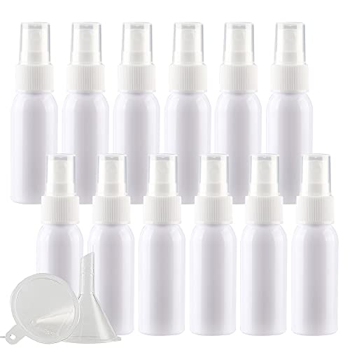 Kosmetische Reisebehälter, Reisegläser for Toilettenartikel, 24 Stück tragbare Leere 30-ml-Pumpsprühflaschen aus grünem PET-Kunststoff mit feinem Sprühnebel(White) von QWFVHJ